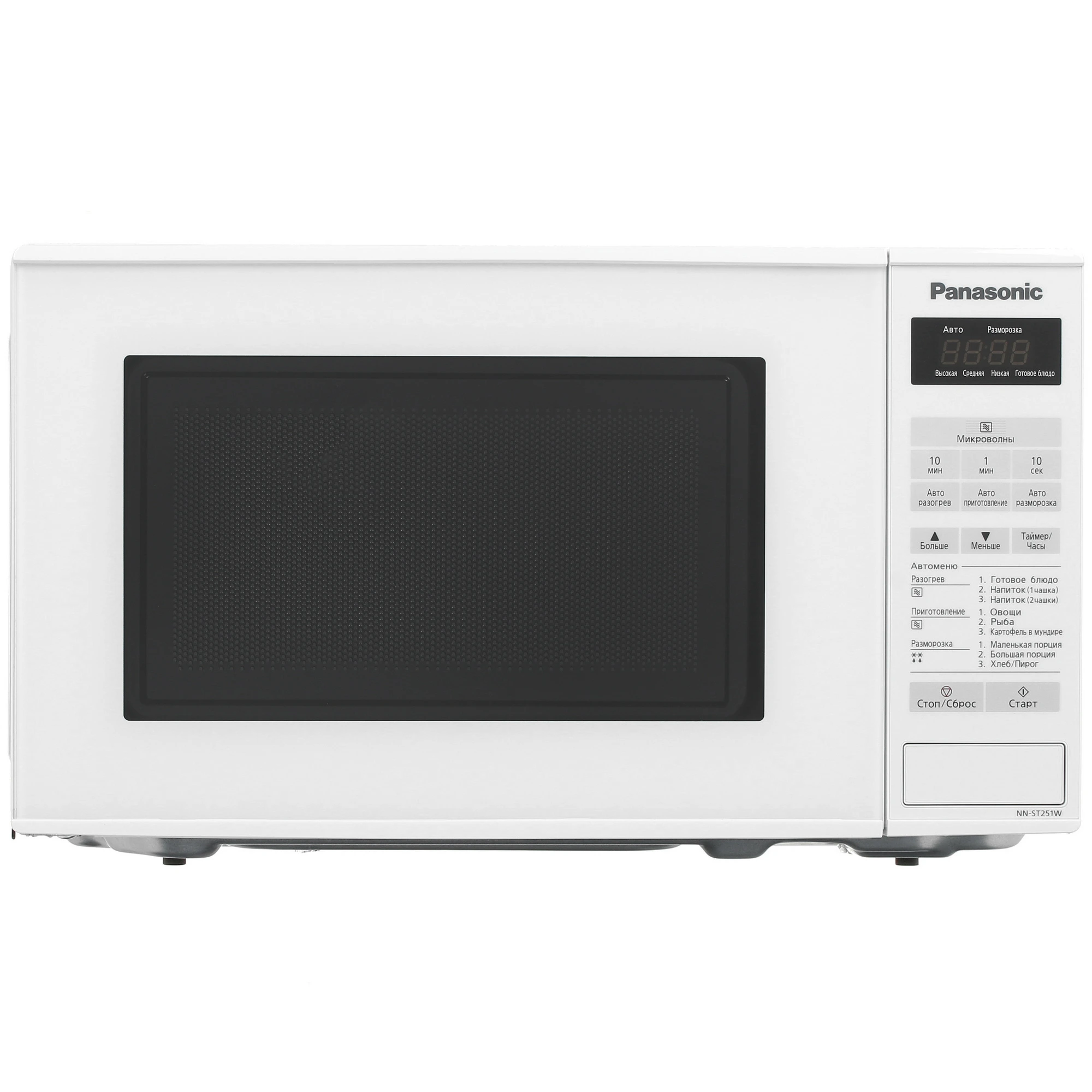 Микроволновая печь Panasonic NN-ST251WZPE белый, 20 л, 800 Вт, переключатели - сенсор