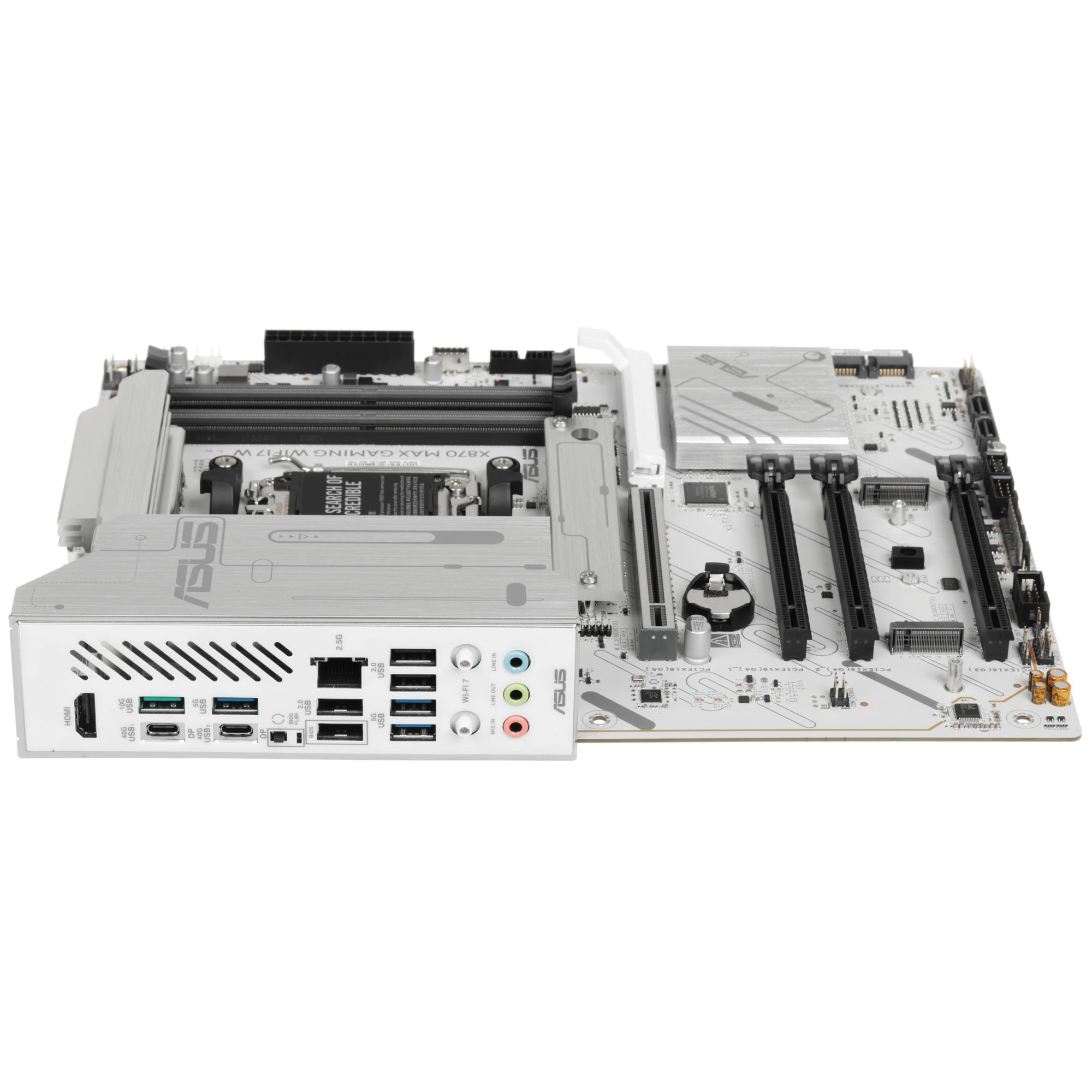 Материнская плата ASUS X870 MAX GAMING WIFI7 W, AM5, AMD X870, 4xDDR5, 4xSATA, 3xM.2, 1xPCIe 5.0 x16, 2xPCIe 4.0 x16, 1xPCIe 3.0 x16, HDMI, 1x2.5Gb LAN, USB Type-C, 3x3.5 мм, 7.1, ATX, фото8