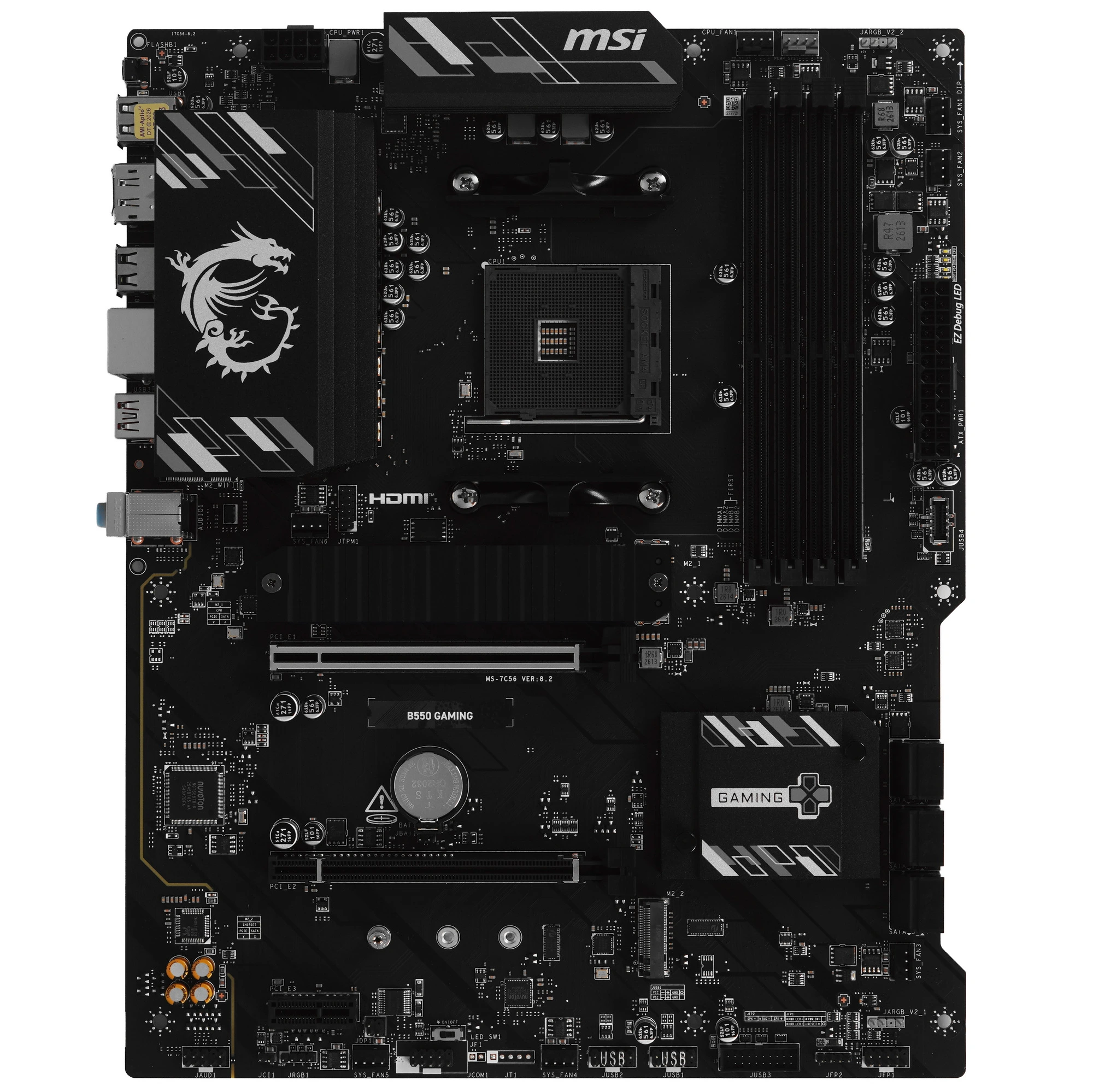 Материнская плата MSI B550 GAMING, AM4, AMD B550, 4xDDR4, 6xSATA, 2xM.2, 1xPCIe 4.0 x16, DisplayPort, HDMI, USB Type-C, 1x1Gb LAN, 3x3.5 мм, 7.1, ATX