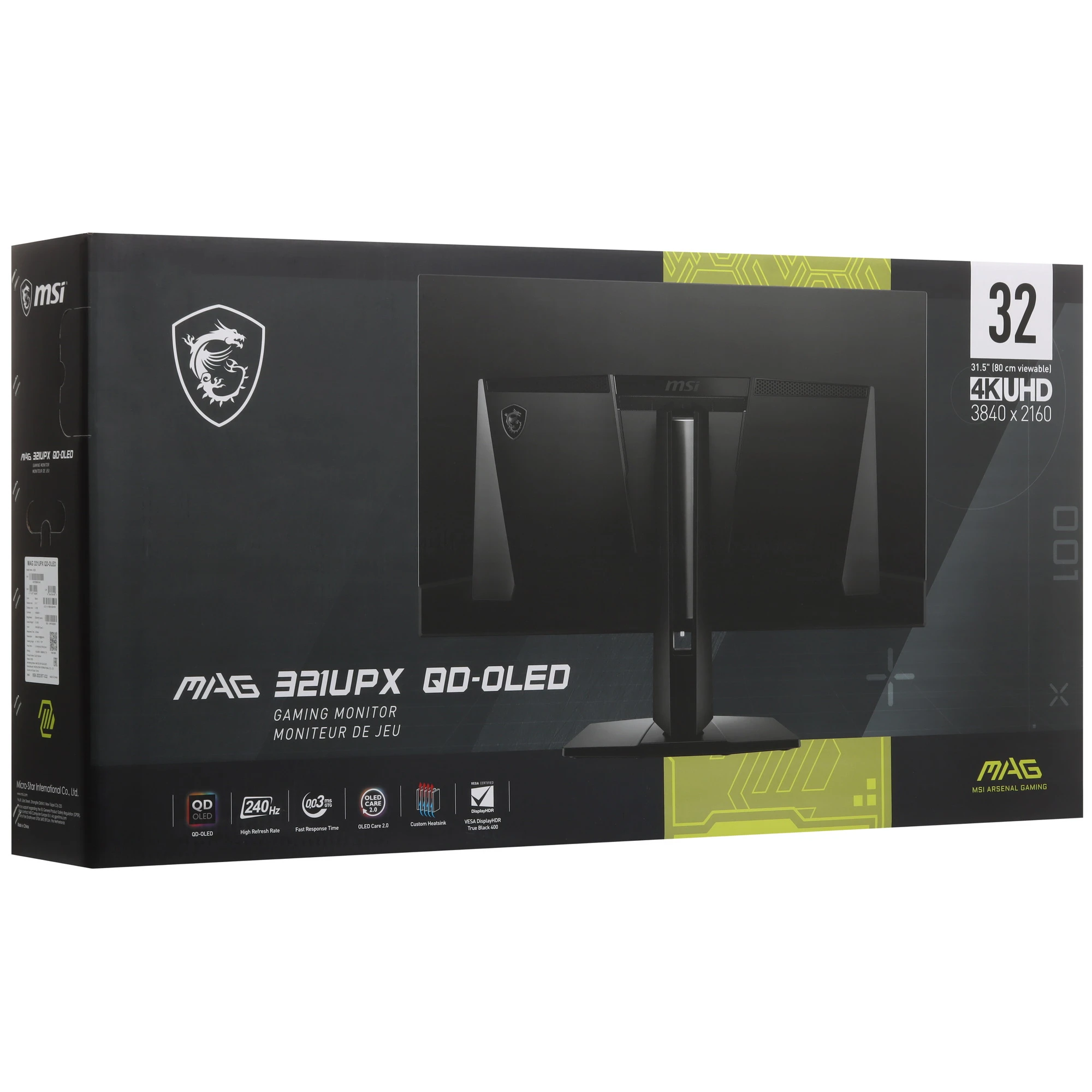 Монитор 31.5' MSI MAG 321UPX QD-OLED 3840x2160, 240 Гц, 0.03 мс, 16:9, 1000 кд/м², DisplayHDR True Black 400, DP 1.4a, HDMI 2.1, USB-C, 3.5 Jack, Adaptive-Sync, PIP, черный, фото14