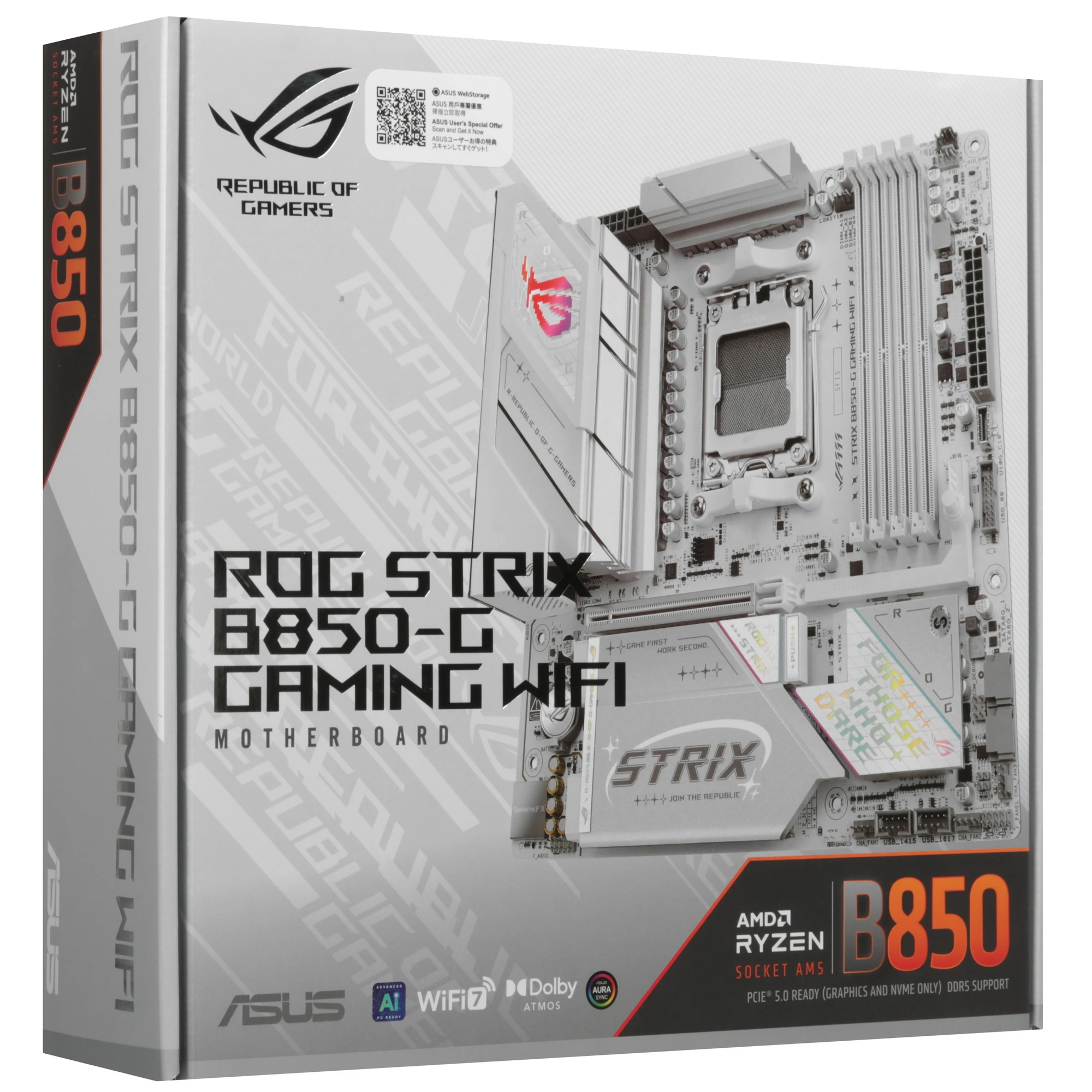 Материнская плата Asus ROG STRIX B850-G GAMING WIFI, AM5, AMD B850, 4xDDR5, 2xSATA, 4xM.2, 1xPCIe 5.0 x16, 1xHDMI, 1xDP, 1x2.5Gb LAN, Wi-Fi 7, Bluetooth 5.4, 1xUSB-C 20Gbps, 1xUSB-C 10Gbps, 2xUSB-A 10Gbps, 4xUSB-A 5Gbps, 2xUSB-A 2.0, 2x3.5 мм, 7.1, mATX, фото18