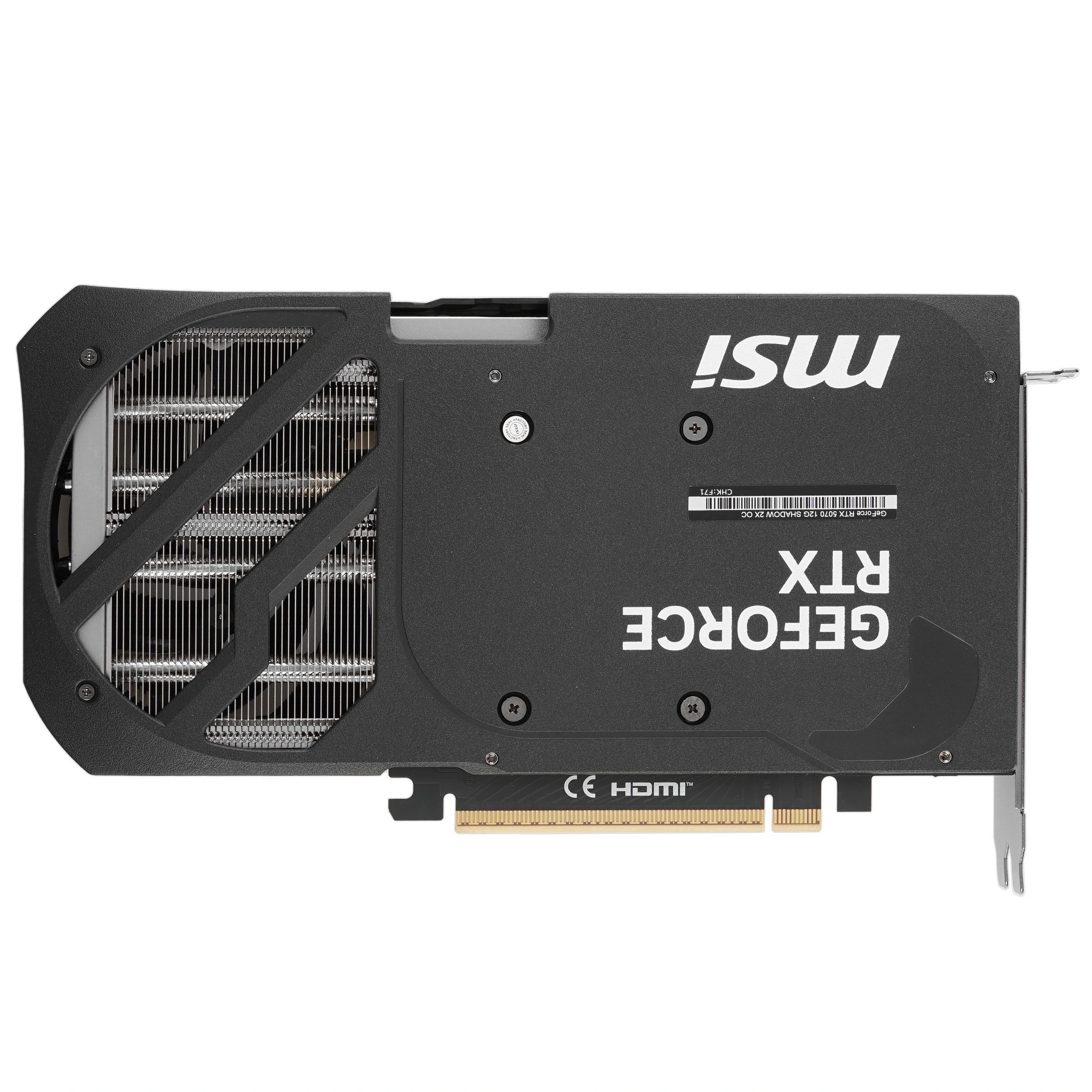 Видеокарта MSI GeForce RTX 5070 SHADOW 2X OC, 12 GB GDDR7, 192 bit, 3xDisplayPort, HDMI, GPU 2295 MHz, фото7