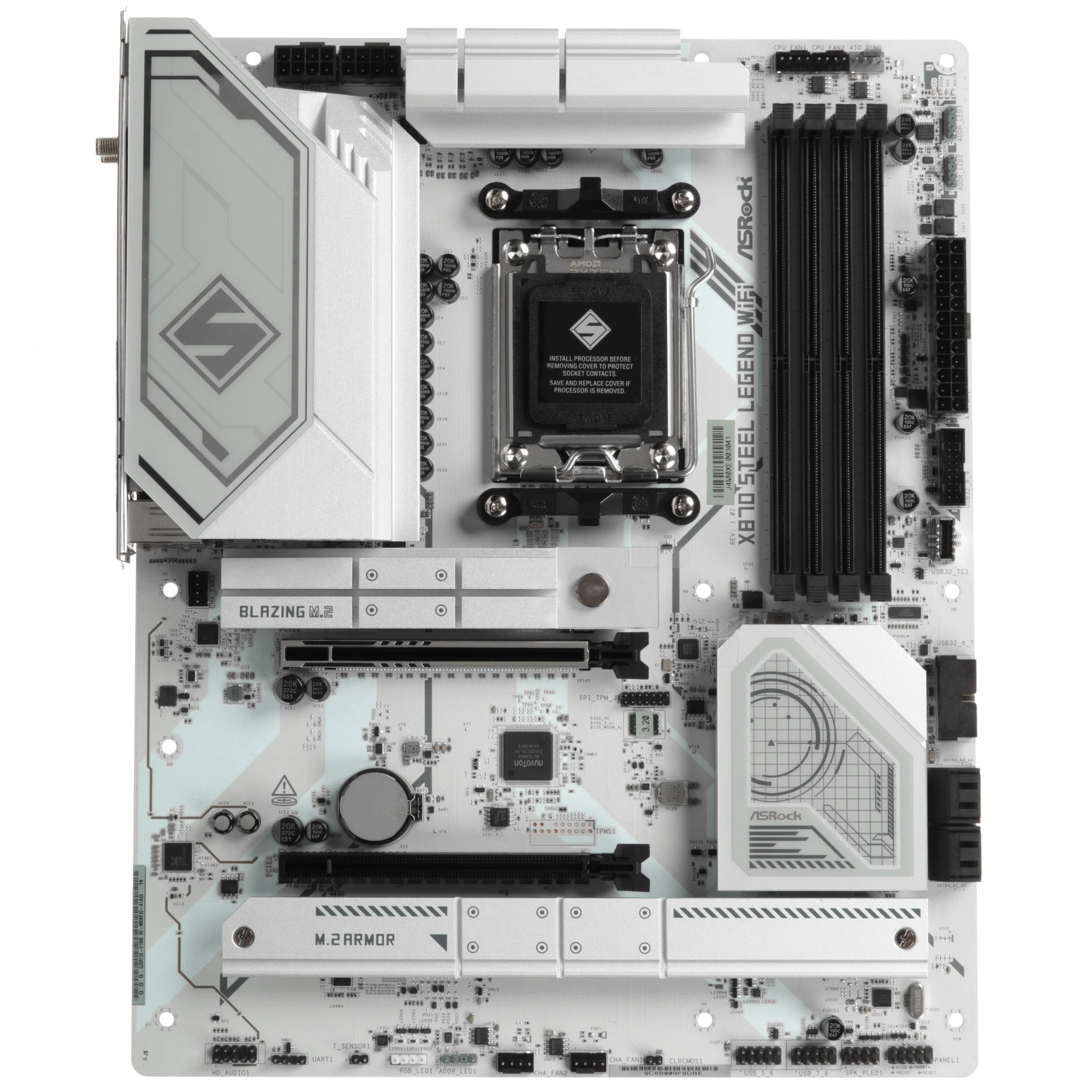 Материнская плата ASRock X870 STEEL LEGEND WIFI, AM5, AMD X870, 4xDDR5, 4xSATA, 3xM.2, 1xPCIe 5.0 x16, 1xPCIe 5.0 x4, 1xHDMI, 1x2.5Gb LAN, Wi-Fi 7, Bluetooth 5.4, 2xUSB-C 40Gbps, 2xUSB-A 10Gbps, 3xUSB-A 5Gbps, 4xUSB-A 2.0, 1xTOSLINK, 2x3.5 мм, 7.1, ATX, фото7