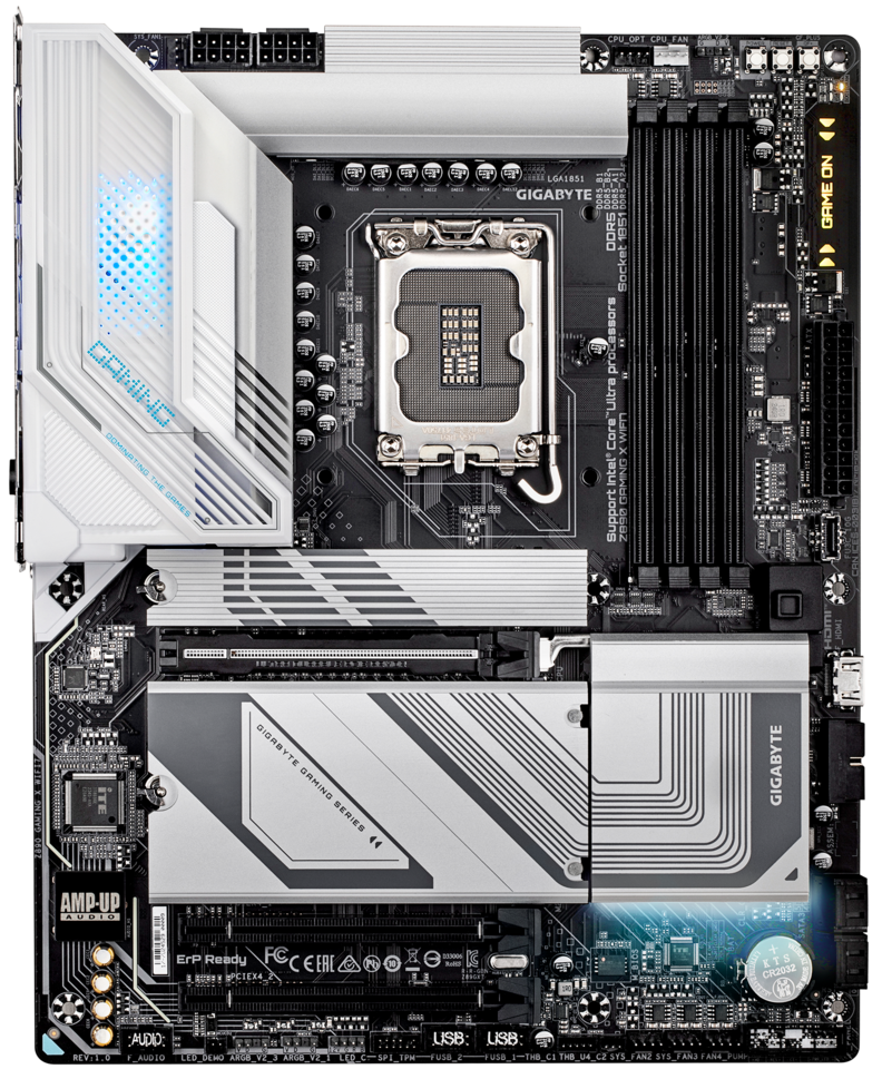 Материнская плата GIGABYTE Z890 GAMING X WIFI7, LGA1851, Intel Z890, 4xDDR5, 4xSATA, 4xM.2, 1xPCIe 5.0 x16, DisplayPort, USB Type-C, 1x2.5Gb LAN, 2x3.5 мм, 7.1, ATX