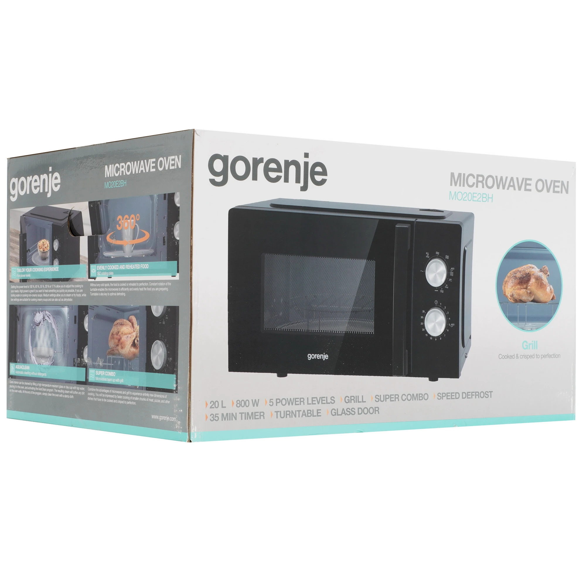 Микроволновая печь Gorenje MO20E2BH черный, 20 л, 800 Вт, переключатели - поворотный механизм, фото17