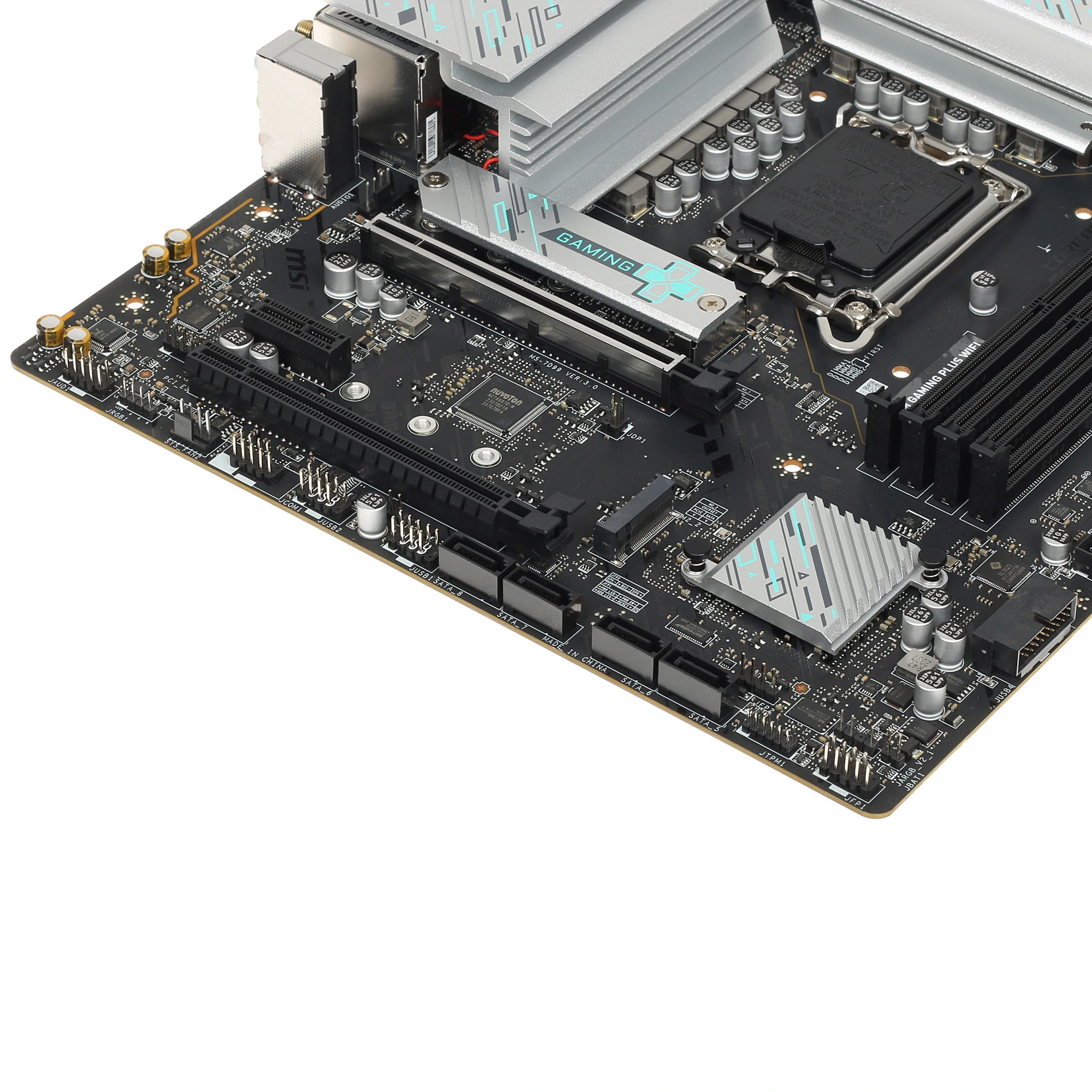 Материнская плата MSI B760M GAMING PLUS WIFI, LGA1700, Intel B760, 4xDDR5, 4xSATA, 2xM.2, 1xPCIe 4.0 x16, DisplayPort, HDMI, 1x2.5Gb LAN, 3x3.5 мм, 7.1, microATX, фото6