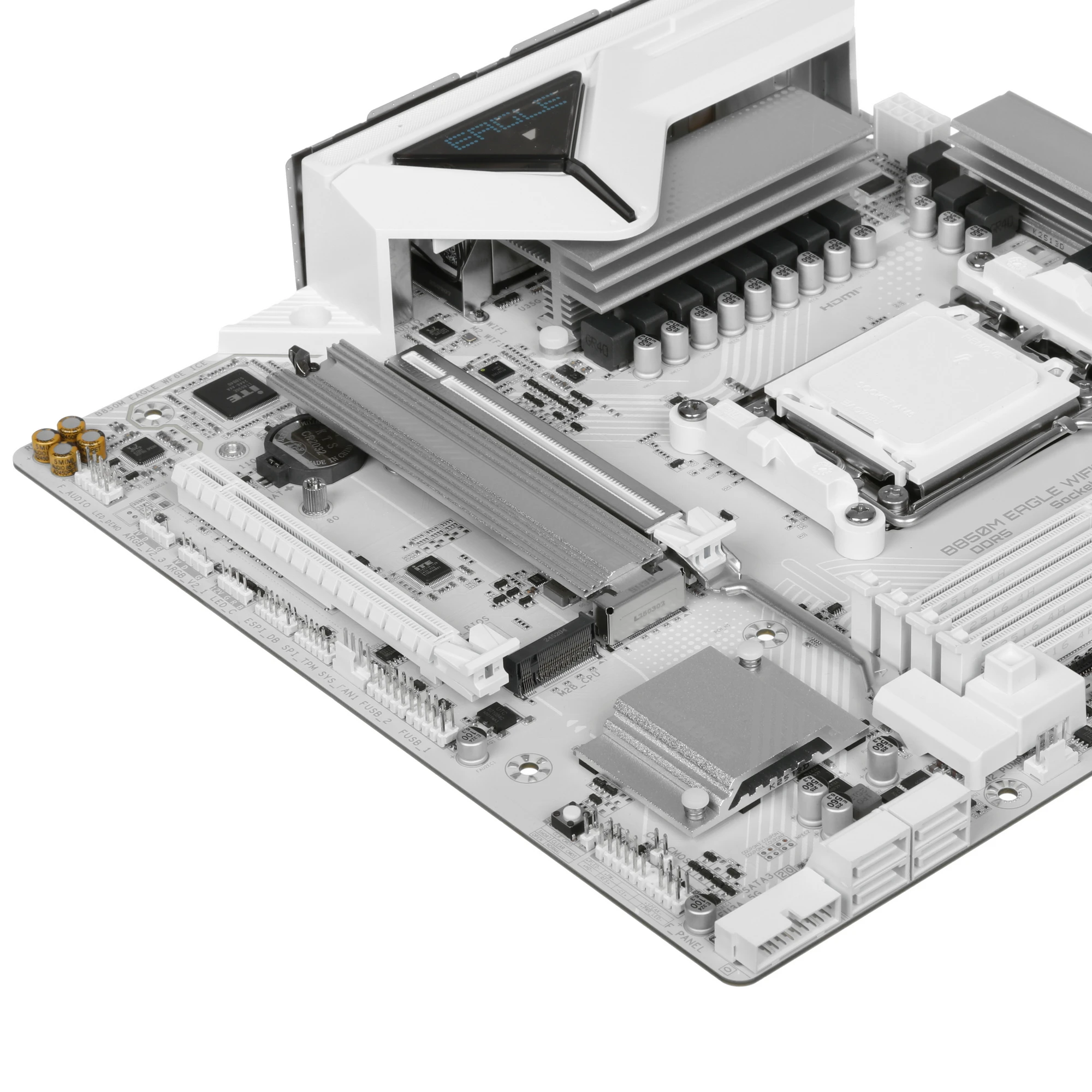 Материнская плата Gigabyte B850M EAGLE WIFI6E ICE, AM5, AMD B850, 4xDDR5, 4xSATA, 2xM.2, 1xPCIe 5.0 x16, 1xPCIe 3.0 x4, 1xHDMI, 2xDP, 1x2.5Gb LAN, Wi-Fi 6E, Bluetooth 5.3, 1xUSB-C 10Gbps, 1xUSB-A 10Gbps, 2xUSB-A 5Gbps, 4xUSB-A 2.0, 3x3.5 мм, 7.1, mATX, фото4