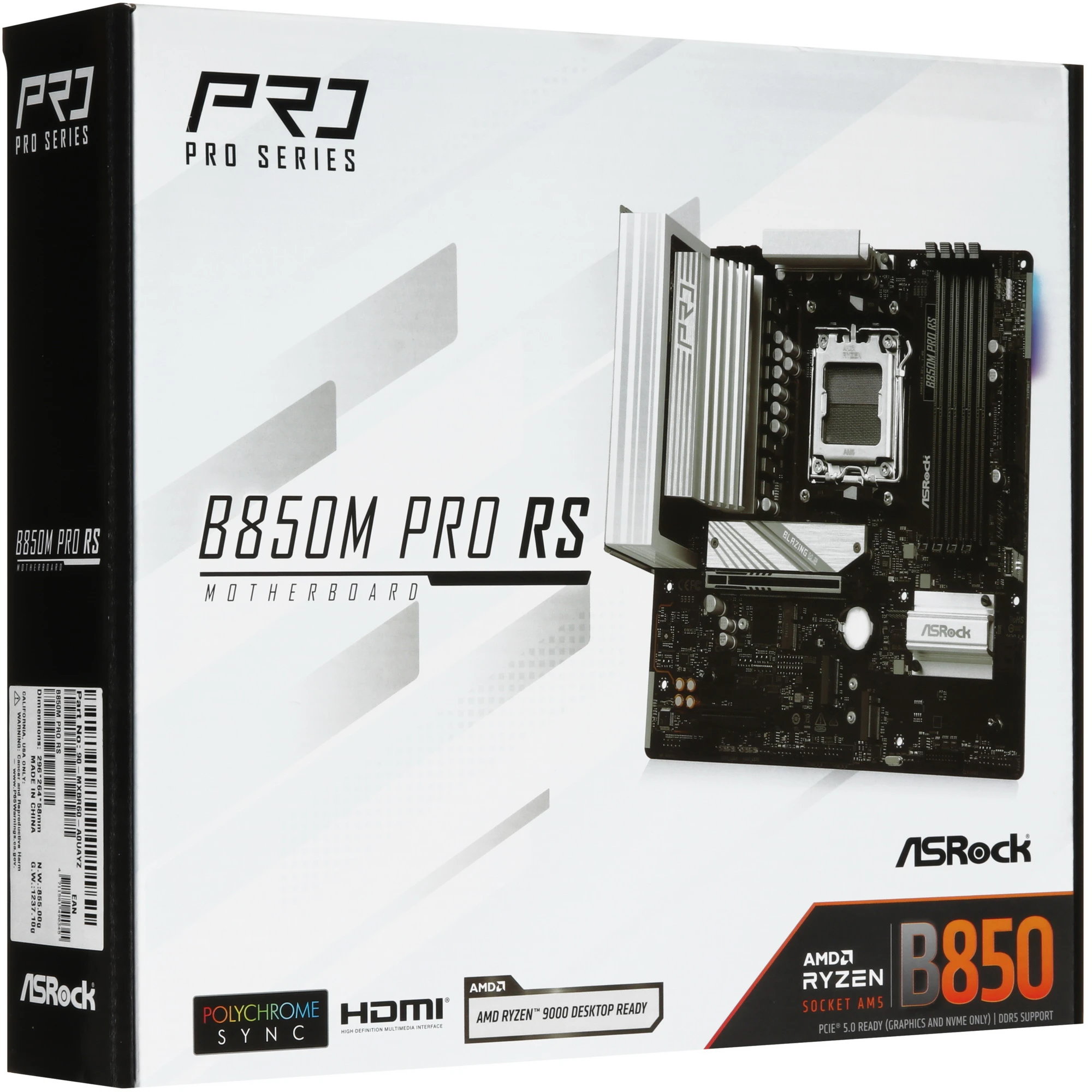 Материнская плата ASRock B850M PRO RS, AM5, AMD B850, 4xDDR5, 4xSATA, 3xM.2, 1xPCIe 5.0 x16, 1xPCIe 3.0 x4, 1xDP, 1xHDMI, 1x2.5Gb LAN, 1xUSB-C 10Gbps, 1xUSB-A 10Gbps, 2xUSB-A 5Gbps, 4xUSB-A 2.0, 3x3.5 мм, 7.1, mATX, фото9