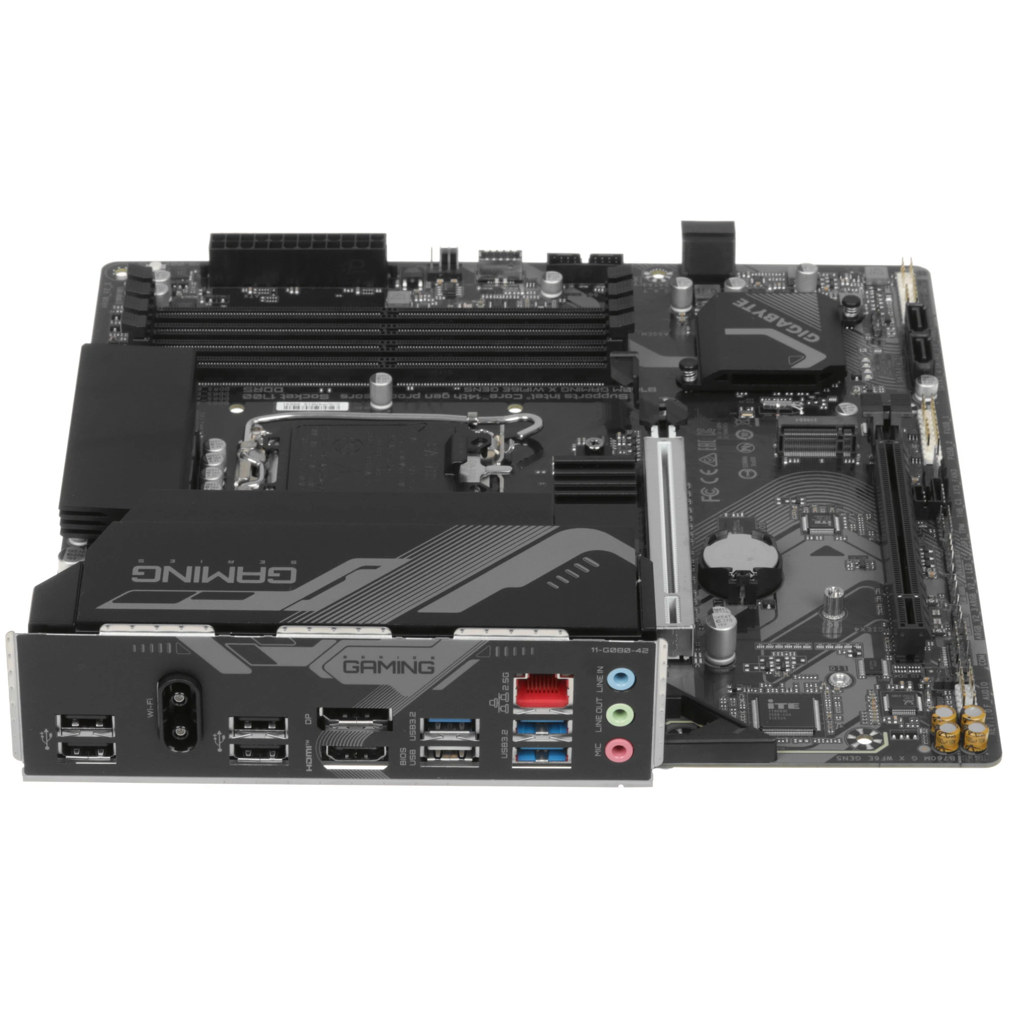 Материнская плата Gigabyte B760M GAMING X WIFI6E GEN5, LGA1700, Intel B760, 4xDDR5, 4xSATA, 2xM.2, 1xPCIe 5.0 x16, 1xPCIe 3.0 x4, 1xHDMI, 1xDP, 1x2.5Gb LAN, Wi-Fi 6E, Bluetooth 5.3, 3xUSB-A 5Gbps, 5xUSB-A 2.0, 3x3.5 мм, 7.1, mATX, фото7