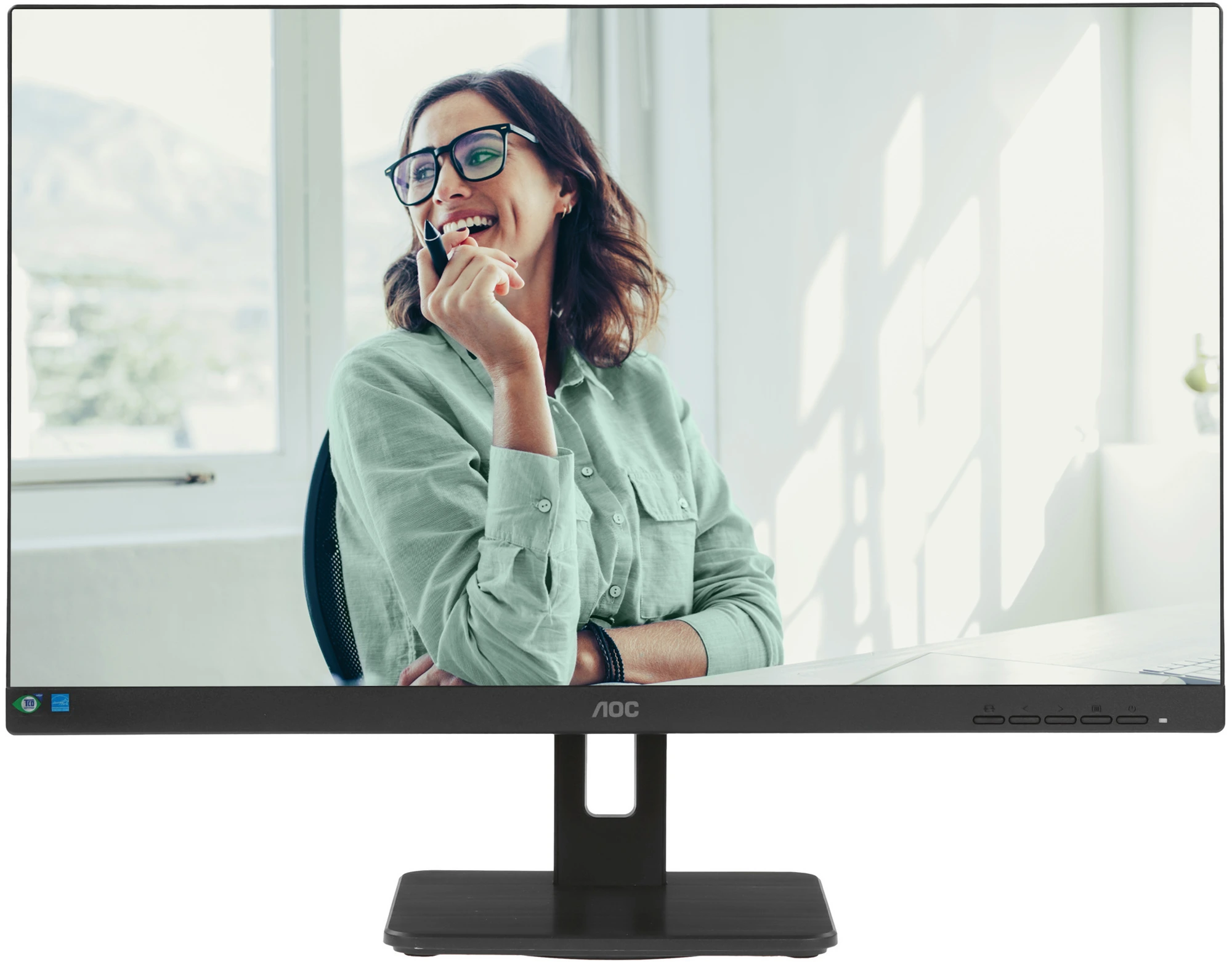 Монитор 27" AOC Q27P3CV IPS 2560x1440, 75 Гц, 4 мс, 16:9, 350 кд/м², 2xHDMI, DisplayPort, USB Type-C, встроенные динамики, черный