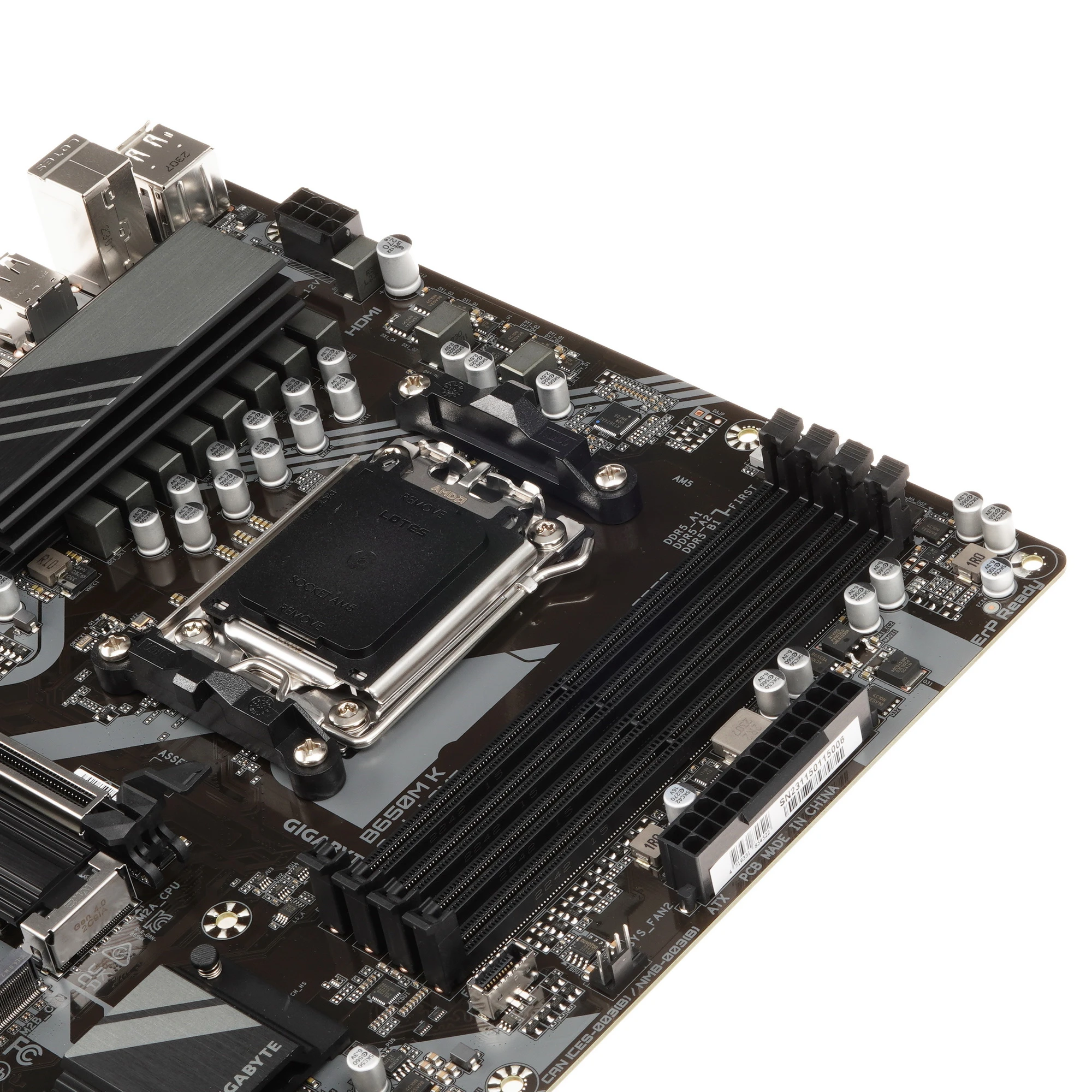 Материнская плата GIGABYTE B650M K, AM5, AMD B650, 4xDDR5, 4xSATA, 2xM.2, 1xPCIe 4.0 x16, 1xPCIe x1, 1xHDMI, 1xDP, 1x2.5Gb LAN, 1xUSB 3.2 Gen 2, 2xUSB 3.2 Gen 1, 4xUSB 2.0, 3x3.5 мм, 7.1, micro-ATX, фото4