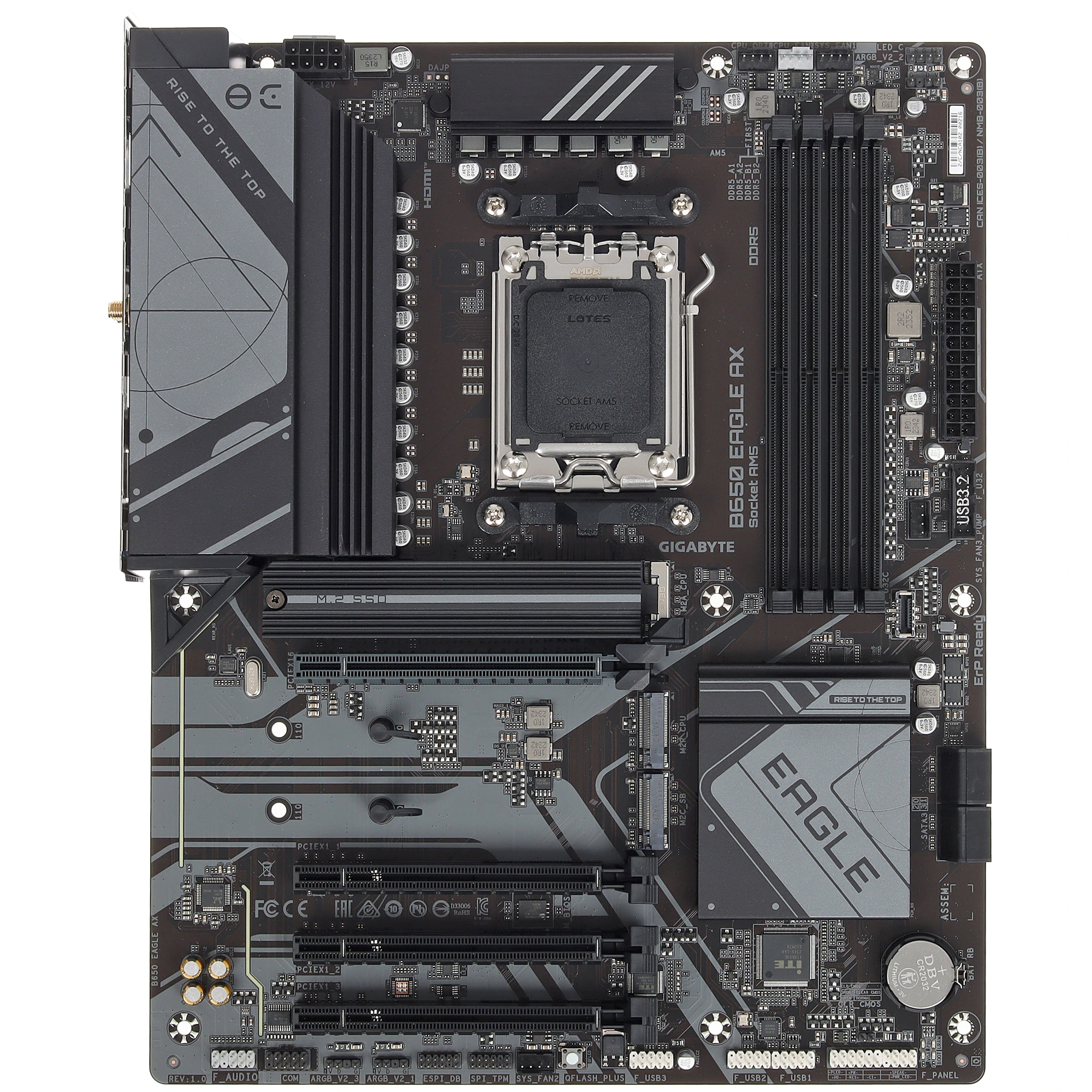 Материнская плата GIGABYTE B650 EAGLE AX (V1.1), AM5, AMD B650, 4xDDR5, 4xSATA, 3xM.2, 1xPCIe 4.0 x16, 3xPCIe 3.0 x1, DisplayPort, HDMI, 1xGb LAN, 3x3.5 мм, 7.1, ATX, фото8
