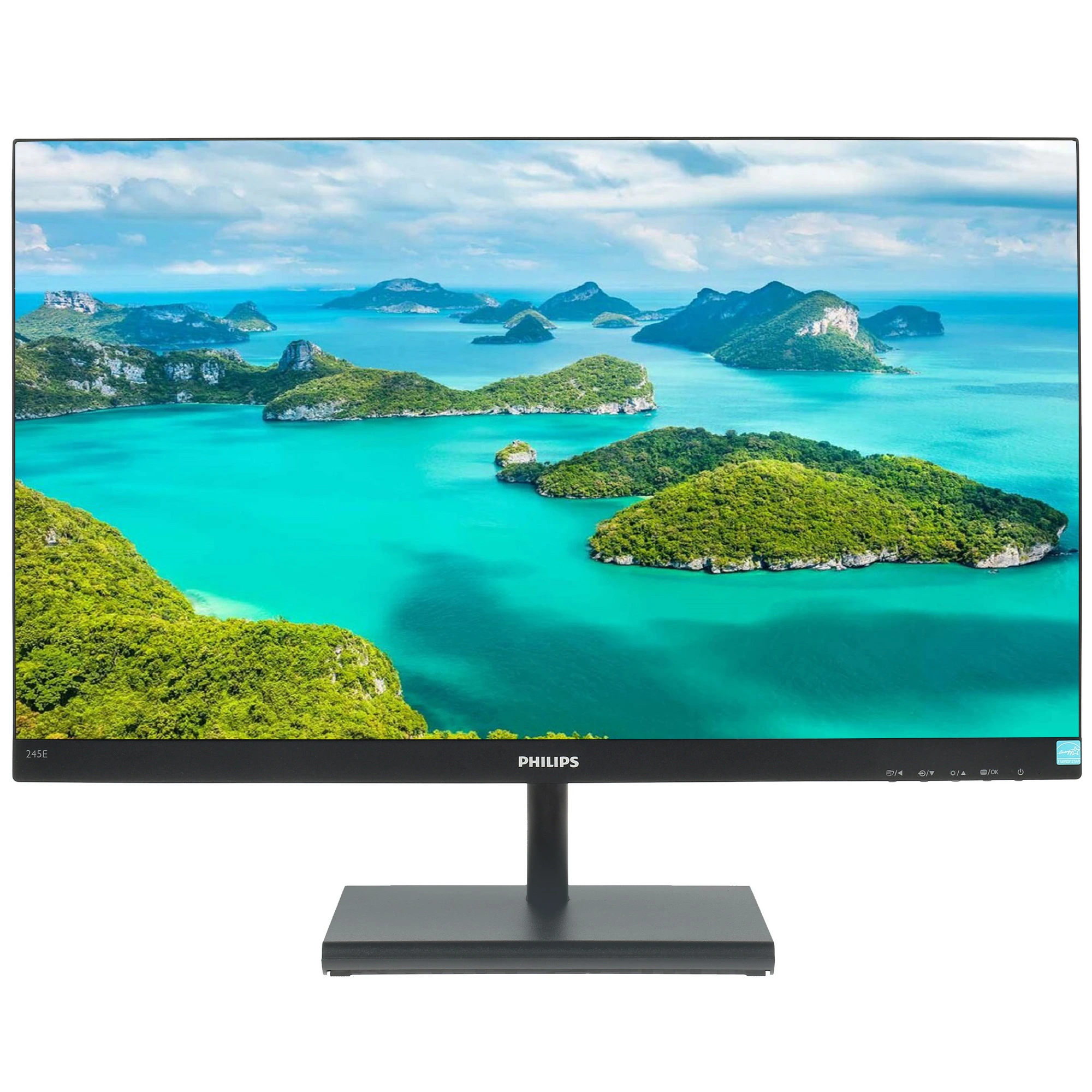 Монитор 23.8" Philips 245E1S IPS 2560x1440, 75 Гц, 4 мс, 16:9, 250 кд/м², HDMI, DisplayPort, VGA, FreeSync, Flicker Free, Low Blue Light, черный, вид 2