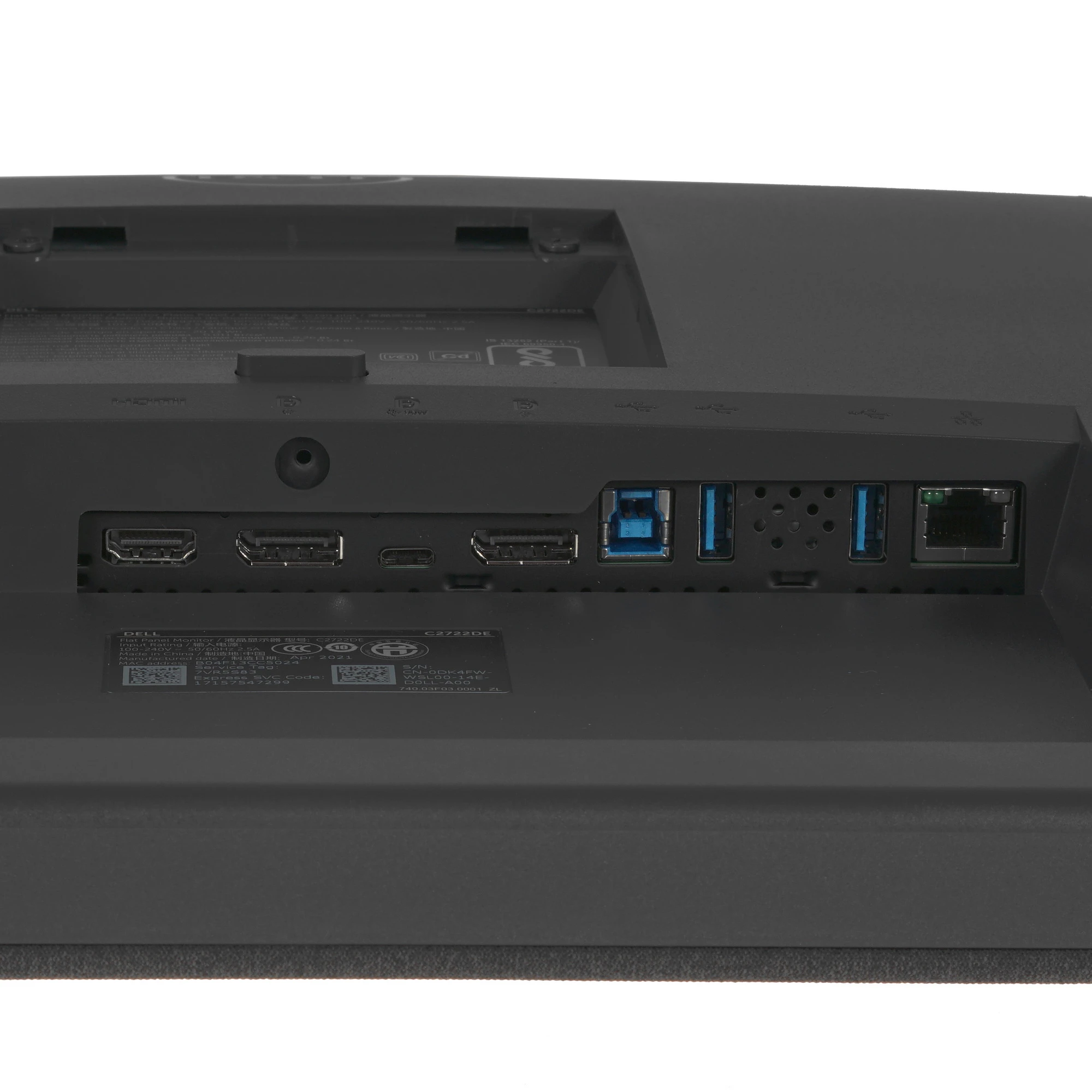 Монитор 27' Dell C2722DE IPS 2560x1440, 60 Гц, 5 мс, 16:9, 350 кд/м², HDMI 2.0, DP 1.2, USB-C, 3.5 Jack, USB Hub (4x USB), динамики (2x5 Вт), веб-камера, HDR10, черный, фото7