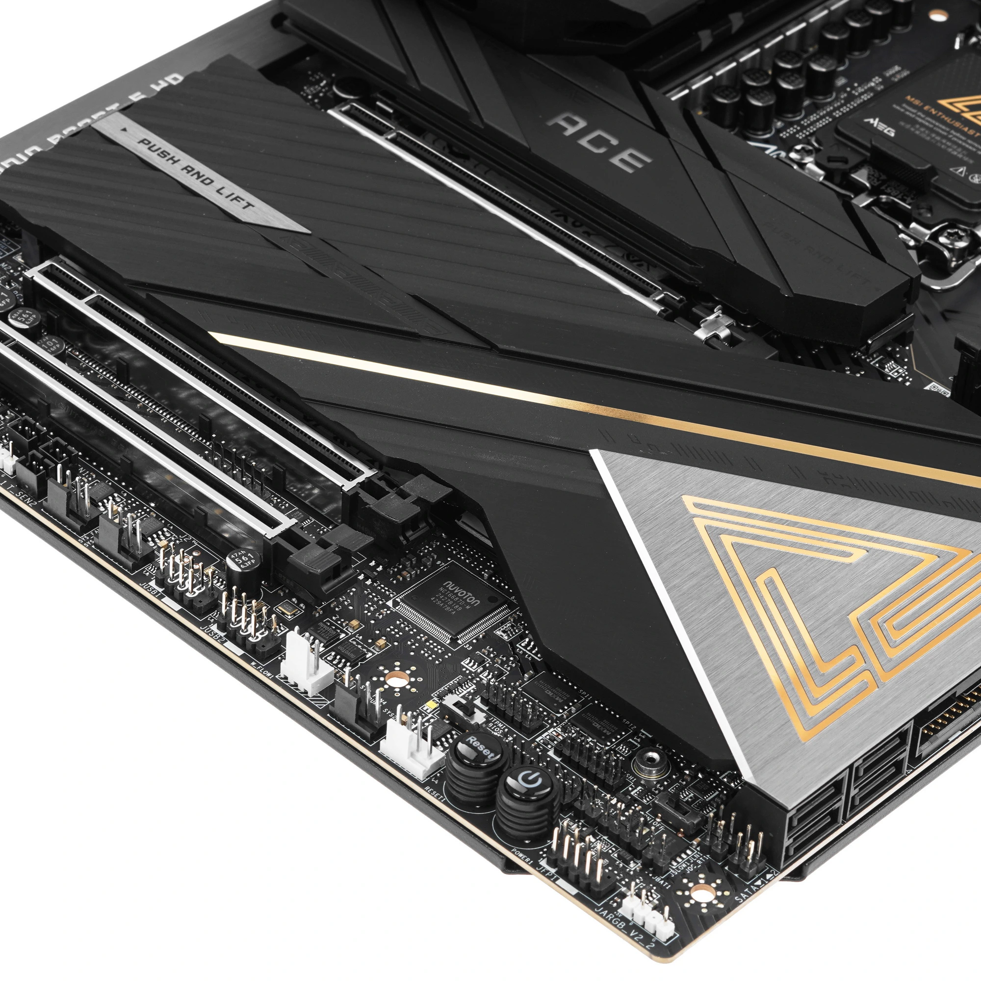 Материнская плата MSI MEG Z890 ACE, LGA1851, Intel Z890, 4xDDR5, 4xSATA, 5xM.2, 1xPCIe 5.0 x16, HDMI, USB Type-C, 1x10Gb LAN, Thunderbolt, 2x3.5 мм, 7.1, ATX, фото6