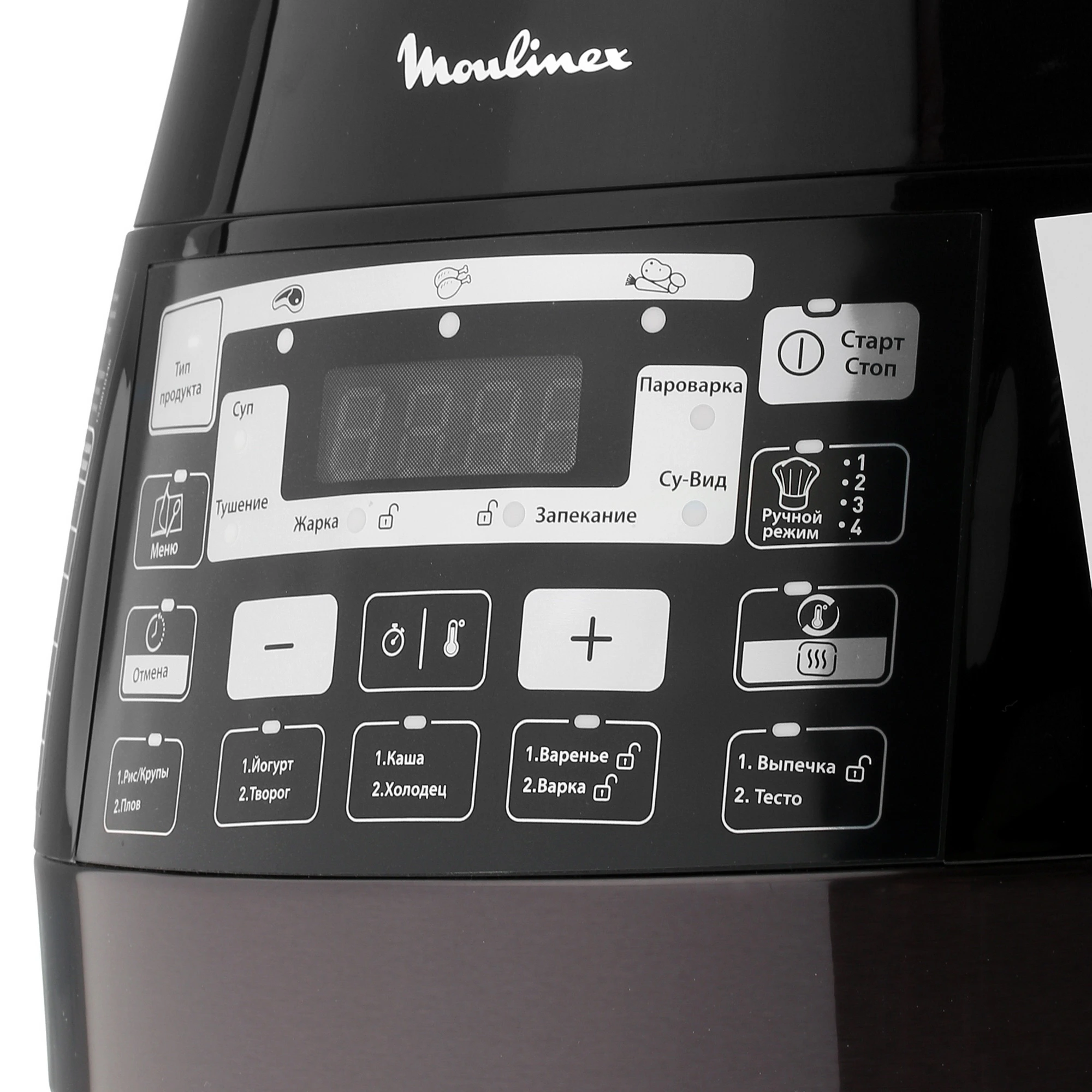 Мультиварка-скороварка Moulinex CE430832 черный, 5 л, 1000 Вт, кнопки, 33 программы