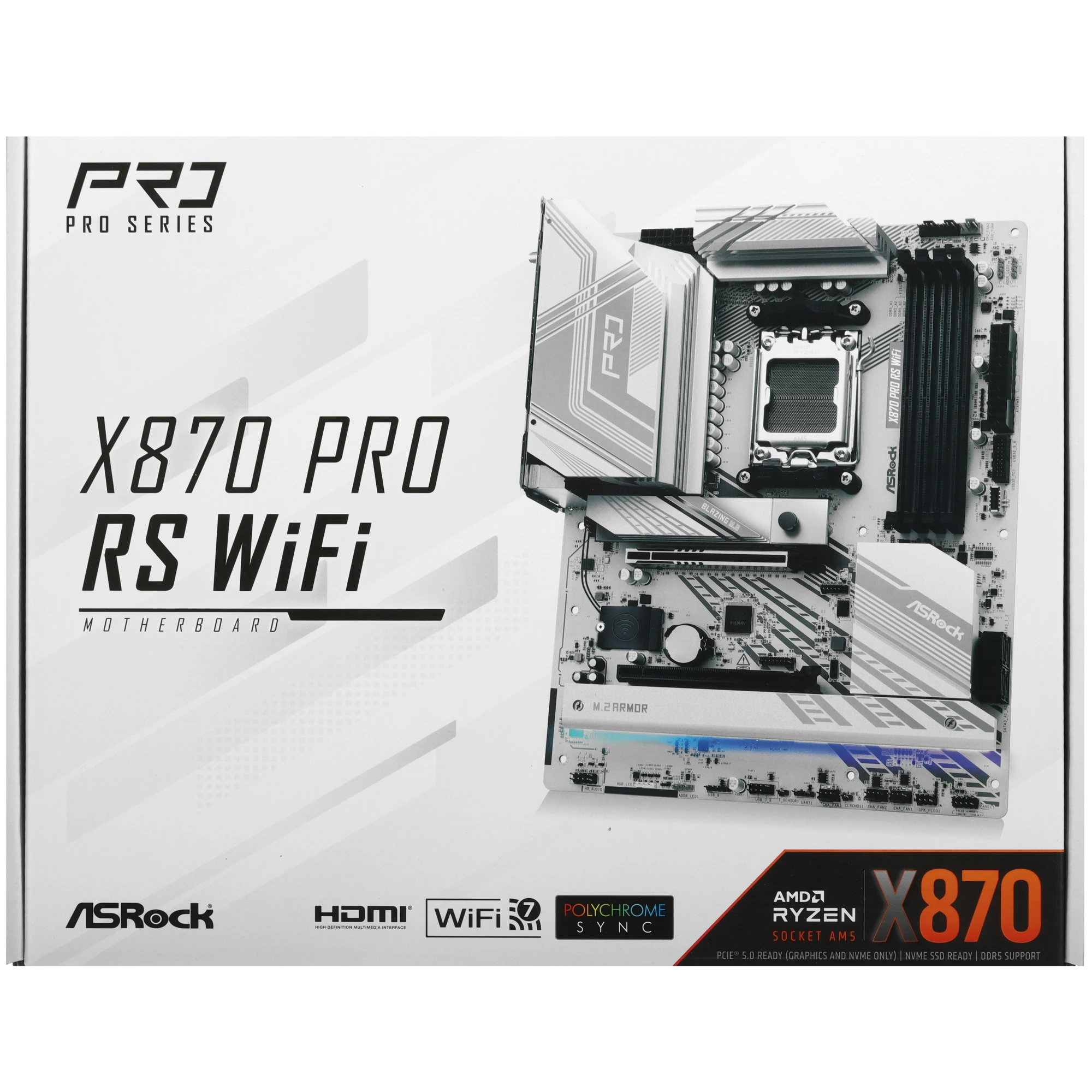 Материнская плата Asrock X870 PRO RS WIFI Socket AM5 AMD X870 4xDDR5 ATX AC`97 8ch(7.1) 2.5Gg RAID+HDMI, фото9