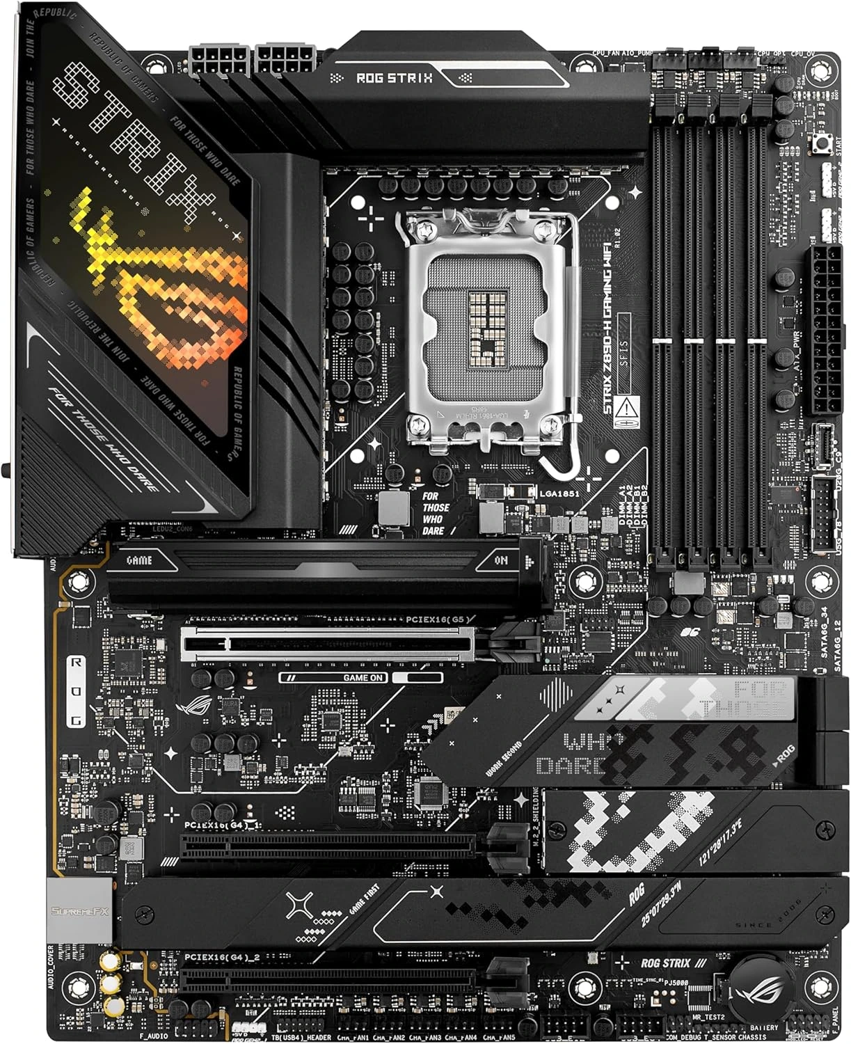 Материнская плата ASUS ROG STRIX Z890-H GAMING WIFI, LGA1851, Intel Z890, 4xDDR5, 4xSATA, 4xM.2, 1xPCIe 5.0 x16, DisplayPort, HDMI, 1x5Gb LAN, USB Type-C, 2x3.5 мм, 7.1, ATX