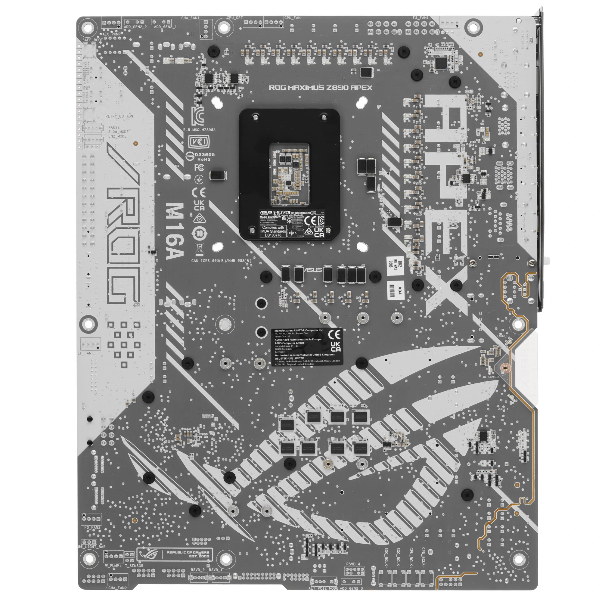 Материнская плата ASUS ROG MAXIMUS Z890 APEX, LGA 1851, Intel Z890, 2xDDR5, 4xSATA, 4xM.2, 1xPCIe 5.0 x16, 1xPCIe 5.0 x8, 2xUSB-C Thunderbolt 4, 1xUSB-C 20Gbps, 4xUSB-A 10Gbps, 4xUSB-A 5Gbps, 1x 5Gb LAN, 2x3.5 мм, 7.1, ATX, фото3