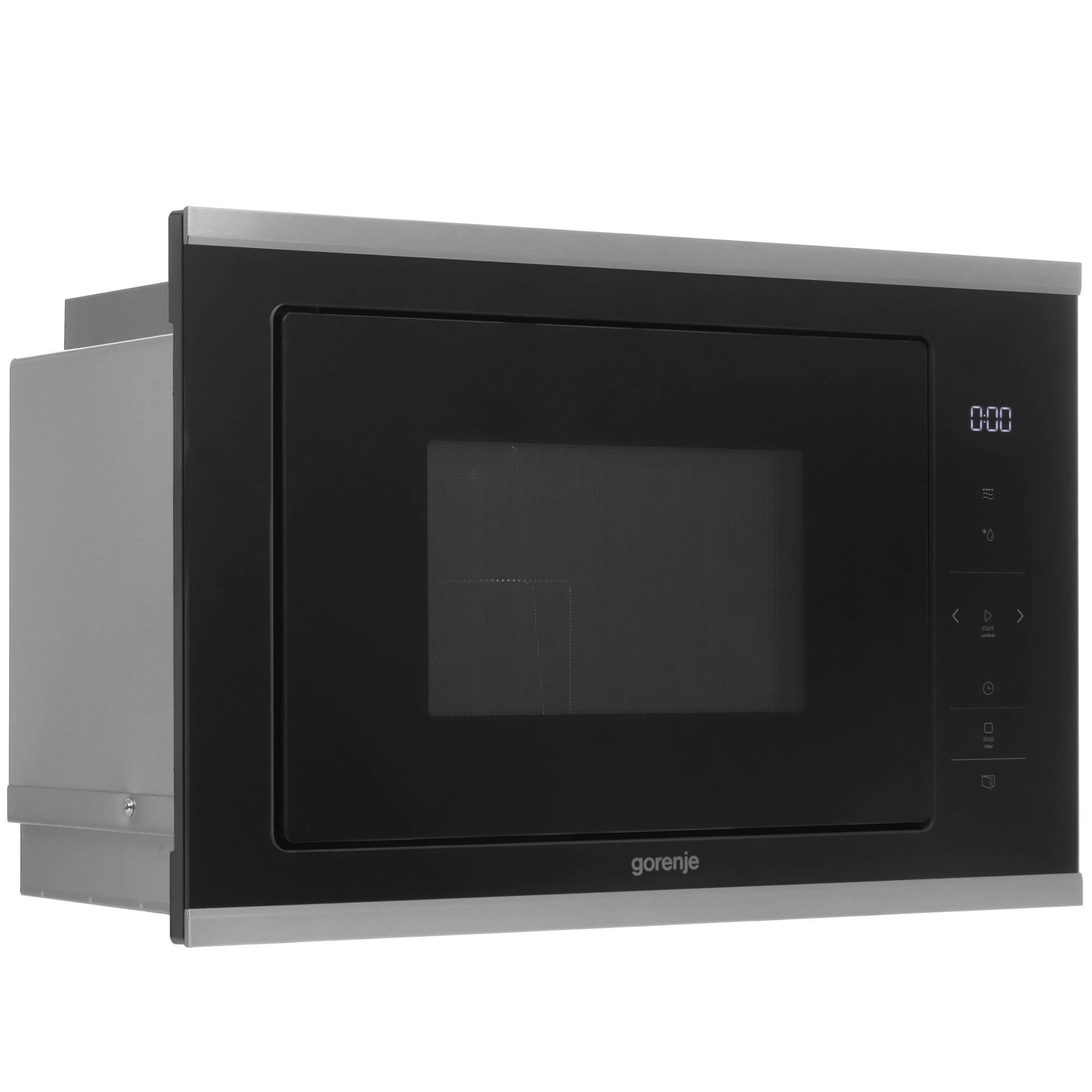 Встраиваемая микроволновая печь Gorenje BMX251SG2BG черный/серебристый, 25 л, 900 Вт, переключатели - сенсор