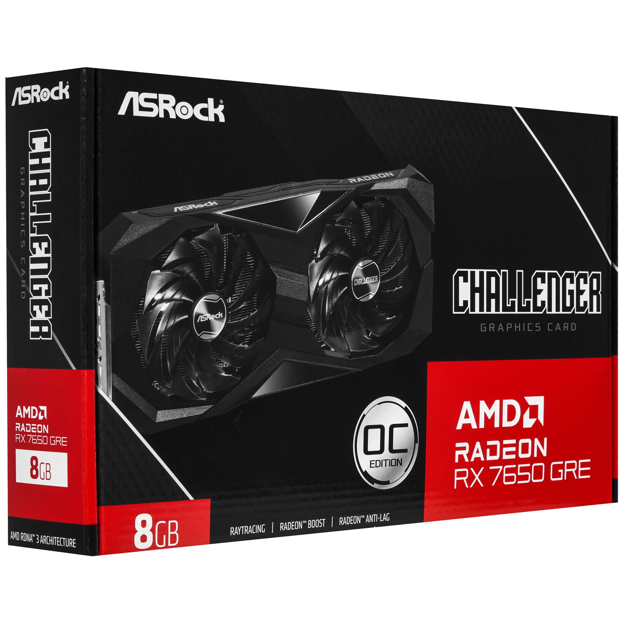 Видеокарта ASRock AMD Radeon RX 7650 GRE Challenger SE OC, 8 GB GDDR6, 128 bit, 3xDisplayPort, HDMI, GPU 1845 MHz, фото6