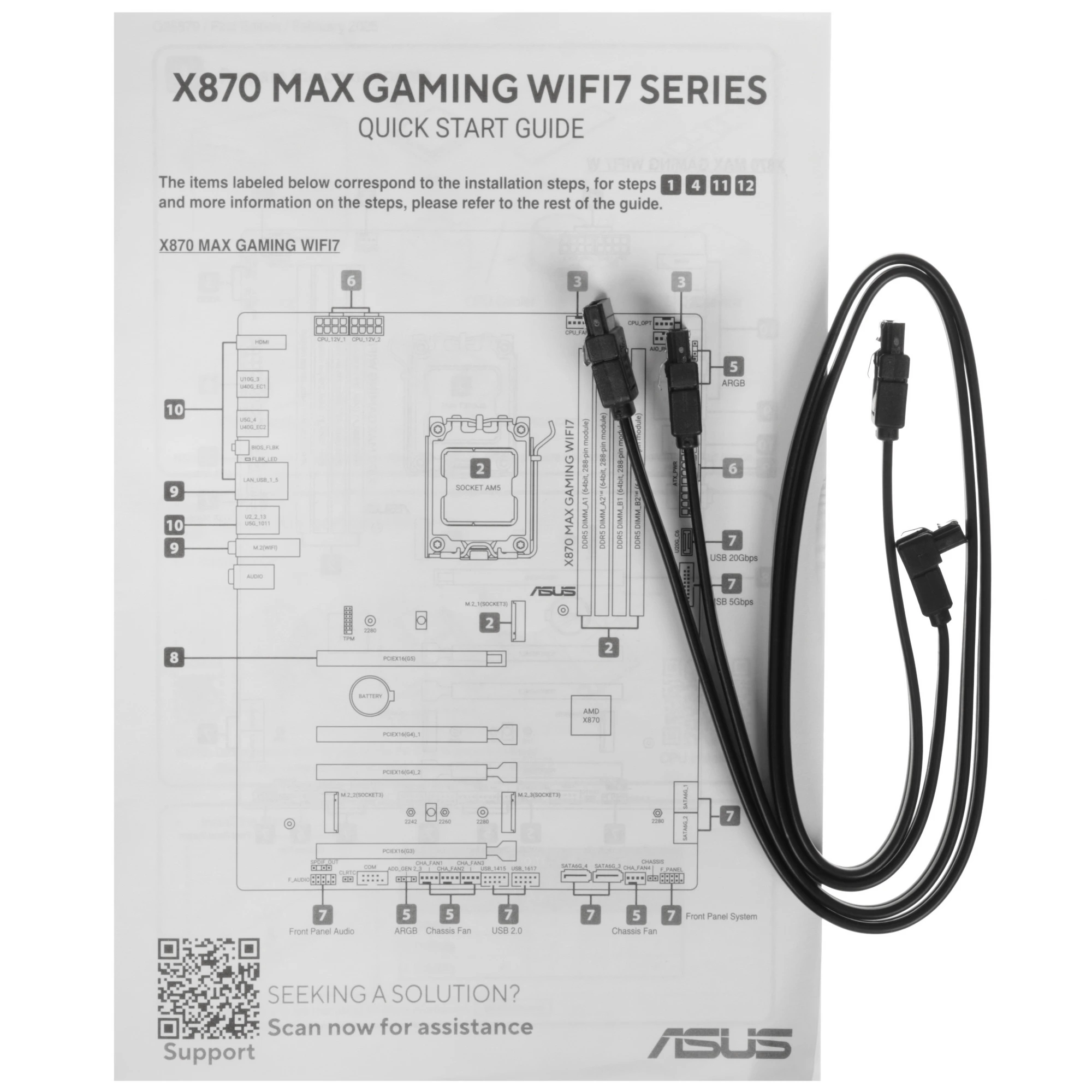 Материнская плата ASUS X870 MAX GAMING WIFI7 W, AM5, AMD X870, 4xDDR5, 4xSATA, 3xM.2, 1xPCIe 5.0 x16, 2xPCIe 4.0 x16, 1xPCIe 3.0 x16, HDMI, 1x2.5Gb LAN, USB Type-C, 3x3.5 мм, 7.1, ATX, фото12