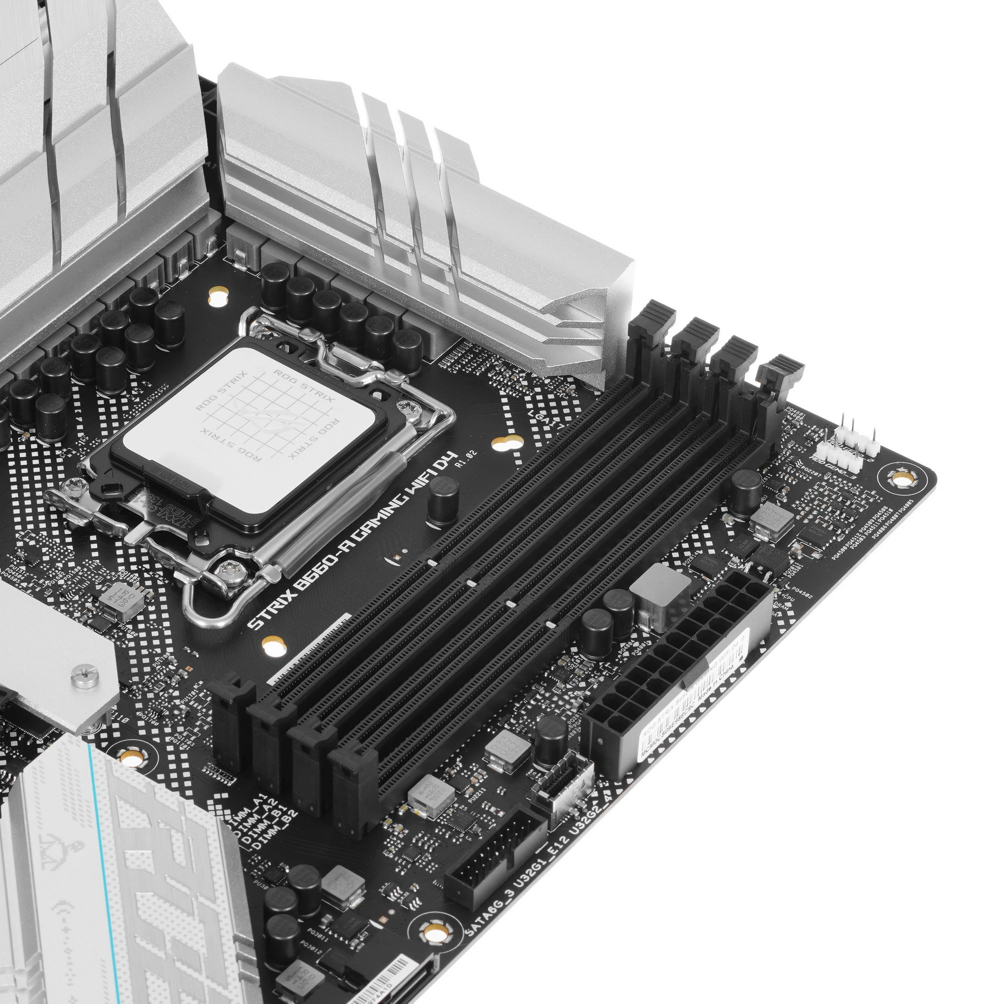 Материнская плата ASUS ROG STRIX B660-A GAMING WIFI D4, LGA 1700, Intel B660, 4xDDR4, 4xSATA, 3xM.2, 1xPCIe 5.0 x16, 1xPCIe 3.0 x4, 2xPCIe x1, 1xHDMI, 1xDP, 1x 2.5Gb LAN, 4xUSB 2.0, 2xUSB 3.2 Gen 1, 1xUSB-A 3.2 Gen 2, 1xUSB-C 3.2 Gen 1, 1xUSB-C 3.2 Gen 2x2, 5x3.5 мм, 7.1, ATX, фото6