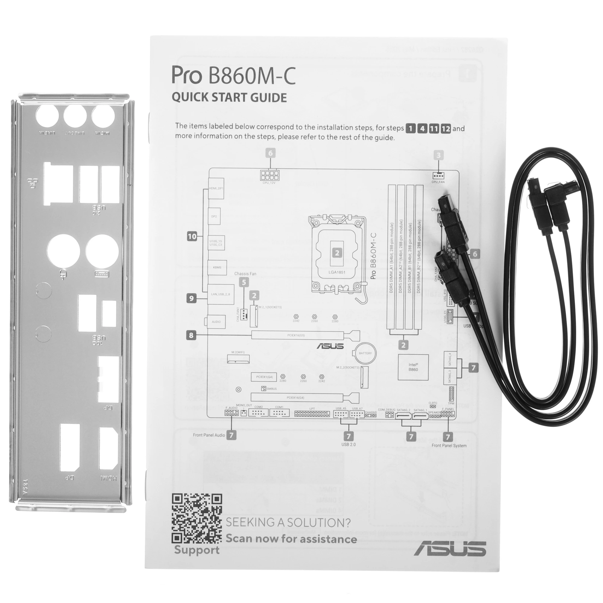 Материнская плата ASUS Pro B860M-C-CSM, LGA1851, Intel B860, 4xDDR5, 4xSATA, 2xM.2, 1xPCIe 5.0 x16, DisplayPort, HDMI, 1x1Gb LAN, 3x3.5 мм, 7.1, microATX, фото6
