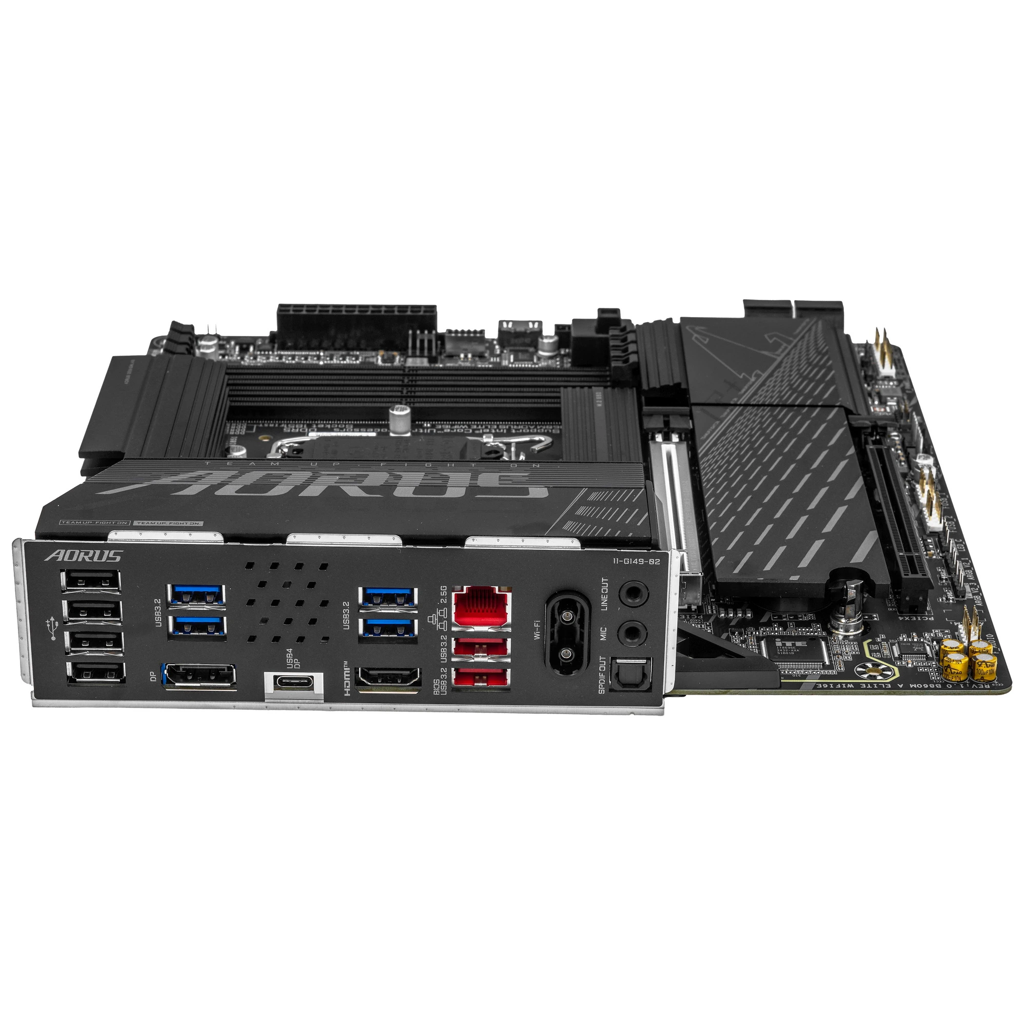 Материнская плата Gigabyte B860M AORUS ELITE WIFI6E, LGA 1851, Intel B860, 4xDDR5, 4xSATA, 3xM.2, 1xPCIe 5.0 x16, 1xPCIe 4.0 x4, 1xHDMI, 1xDP, 1xUSB4 Type-C, 1x 2.5Gb LAN, 4xUSB-A 3.2 Gen 1, 2xUSB-A 3.2 Gen 2, 4xUSB-A 2.0, 7.1, mATX, фото7