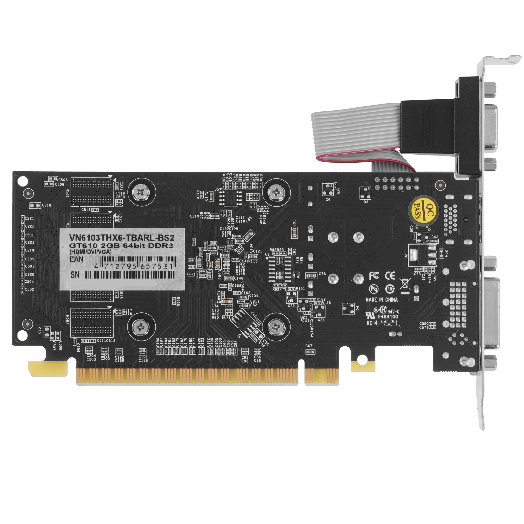 Видеокарта Biostar GeForce GT 610, 2 GB GDDR3, 64 bit, HDMI, DVI-D, VGA, GPU 810 MHz