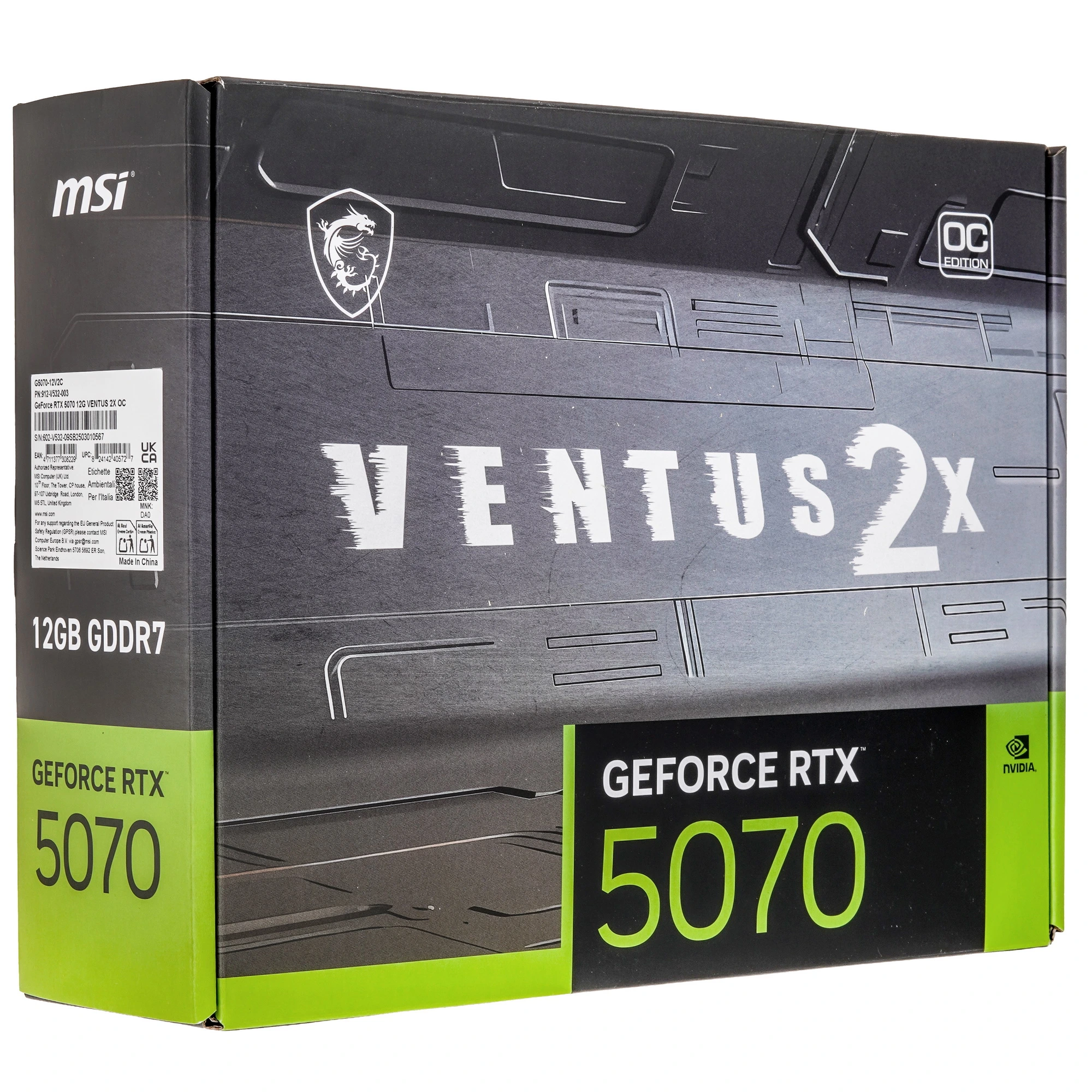 Видеокарта MSI GeForce RTX 5070 VENTUS 2X OC, 12 GB GDDR7, 192 bit, 3xDisplayPort, HDMI, GPU 2542 MHz, фото8