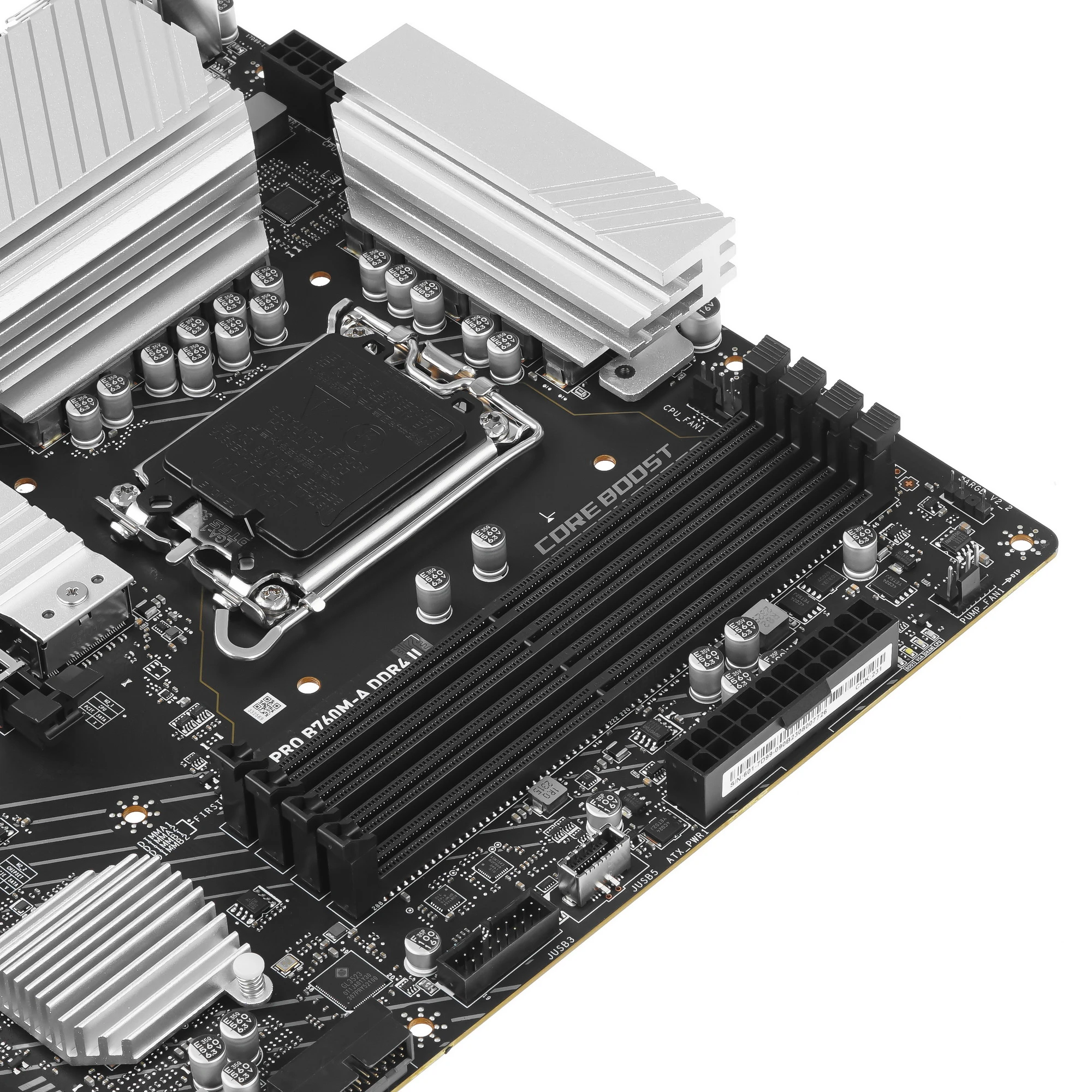 Материнская плата MSI PRO B760M-A DDR4 II, LGA1700, Intel B760, 4xDDR4, 4xSATA, 2xM.2, 1xPCIe 4.0 x16, 1xPCIe 4.0 x4, 1xPCIe 3.0 x1, 2xDP, 2xHDMI, 1x2.5Gb LAN, 2xUSB-A 10Gbps, 2xUSB-A 5Gbps, 2xUSB-A 2.0, 3x3.5 мм, 7.1, mATX, фото5