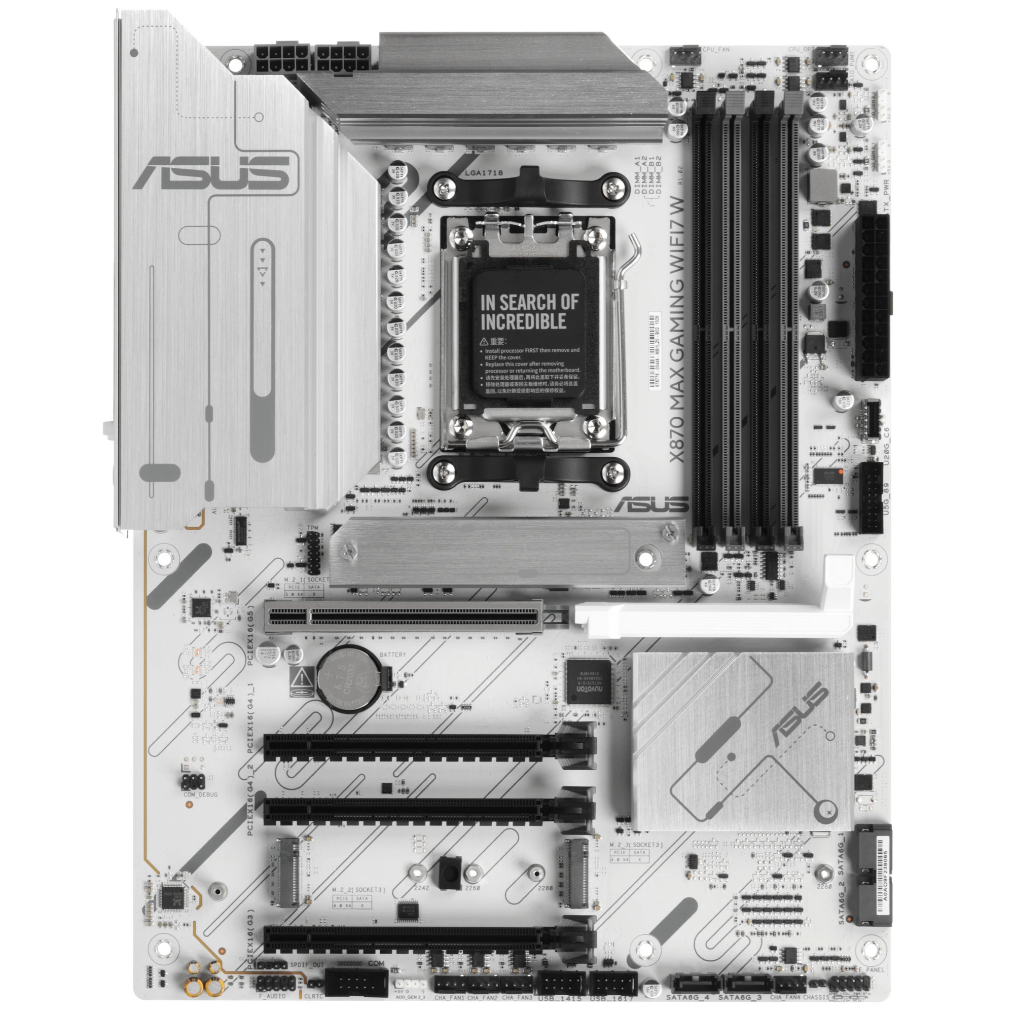 Материнская плата ASUS X870 MAX GAMING WIFI7 W, AM5, AMD X870, 4xDDR5, 4xSATA, 3xM.2, 1xPCIe 5.0 x16, 2xPCIe 4.0 x16, 1xPCIe 3.0 x16, HDMI, 1x2.5Gb LAN, USB Type-C, 3x3.5 мм, 7.1, ATX, фото6