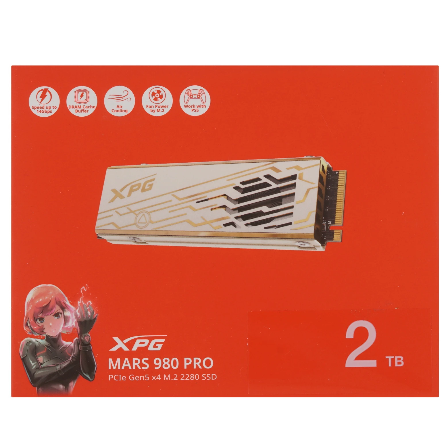 Накопитель SSD ADATA XPG MARS 980 PRO, 2Tb, PCIe 5.0 x4, M.2 2280, NVMe, R/W 14000/13000, с радиатором, фото12