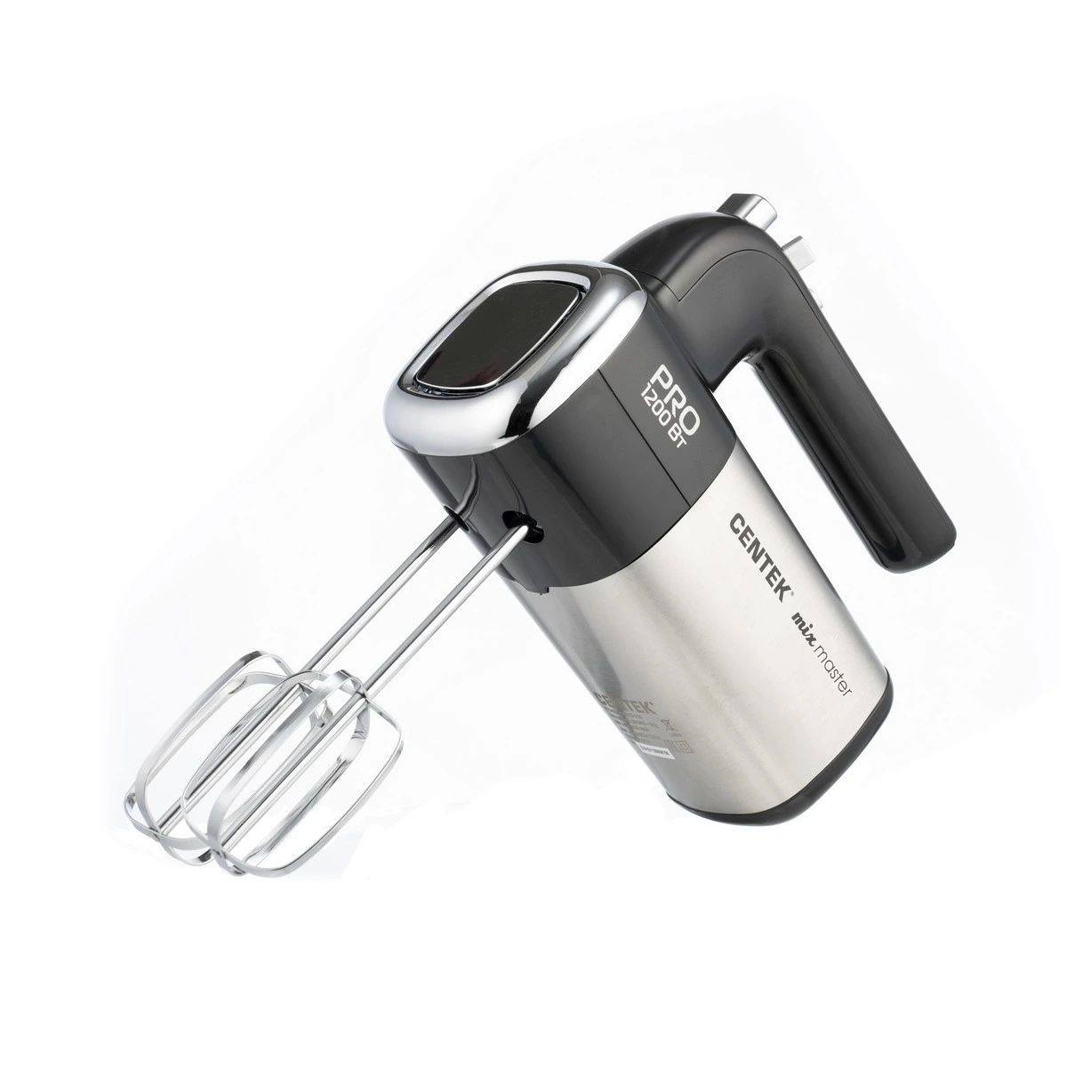 Миксер Centek CT-1120 черный/серебристый, ручной, 1200 Вт, 5 скоростей