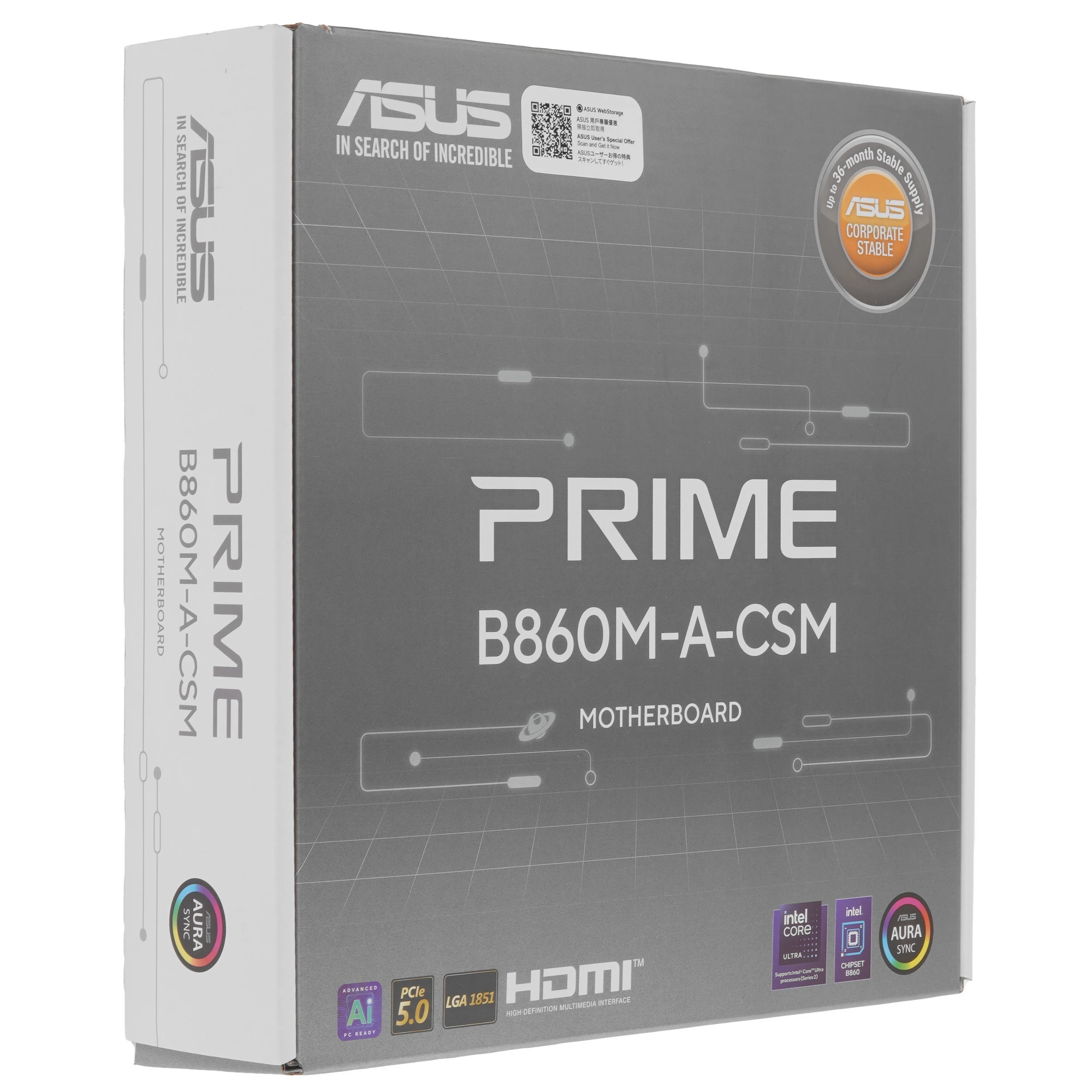 Материнская плата ASUS PRIME B860M-A-CSM, LGA1851, Intel B860, 4xDDR5, 4xSATA, 2xM.2, 1xPCIe 5.0 x16, DisplayPort, HDMI, 1x2.5Gb LAN, USB Type-C, 3x3.5 мм, 7.1, microATX, фото7