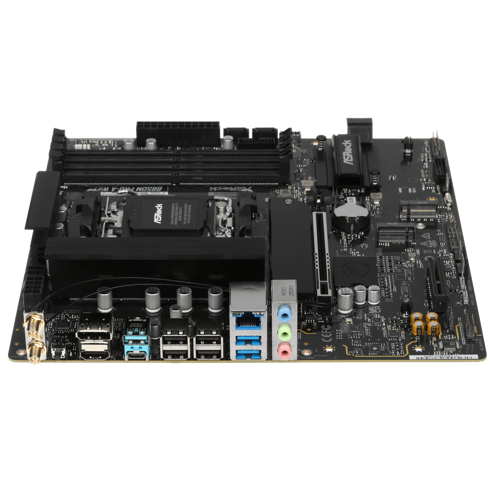 Материнская плата ASRock B850M PRO-A WIFI, AM5, AMD B850, 4xDDR5, 4xSATA, 3xM.2, 1xPCIe 5.0 x16, 1xPCIe 3.0 x4, 1xDP, 1xHDMI, 1x2.5Gb LAN, Wi-Fi 6E, Bluetooth 5.2, 1xUSB-C 10Gbps, 1xUSB-A 10Gbps, 2xUSB-A 5Gbps, 4xUSB-A 2.0, 3x3.5 мм, 7.1, mATX, фото3