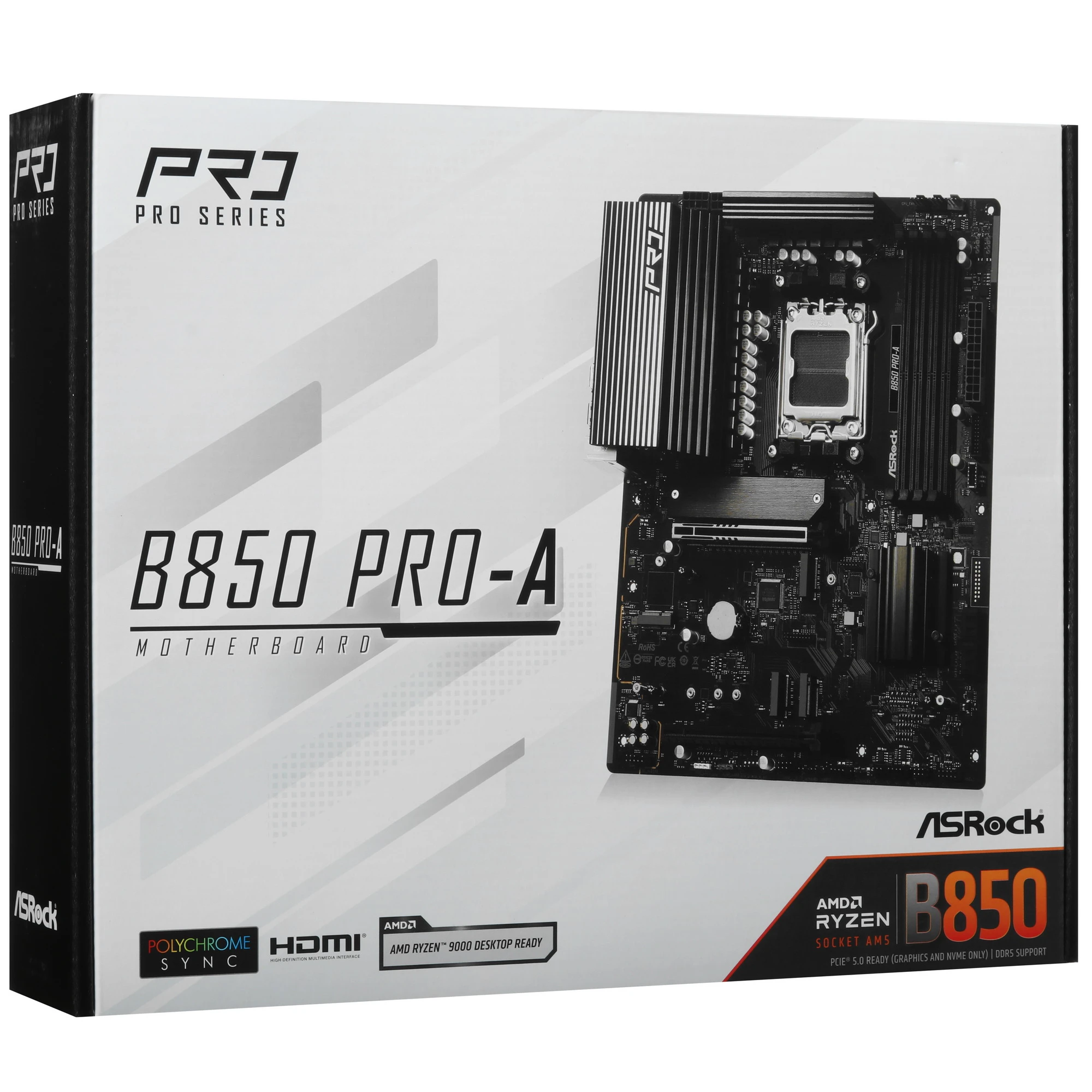Материнская плата ASRock B850 Pro-A, AM5, AMD B850, 4xDDR5, 4xSATA, 4xM.2, 1xPCIe 5.0 x16, 1xPCIe 4.0 x4, 1xHDMI, 1xUSB-C, 1x2.5Gb LAN, 1xUSB-C 10Gbps, 1xUSB-C 5Gbps, 4xUSB-A 5Gbps, 6xUSB-A 2.0, 3x3.5 мм, 7.1, ATX, фото9