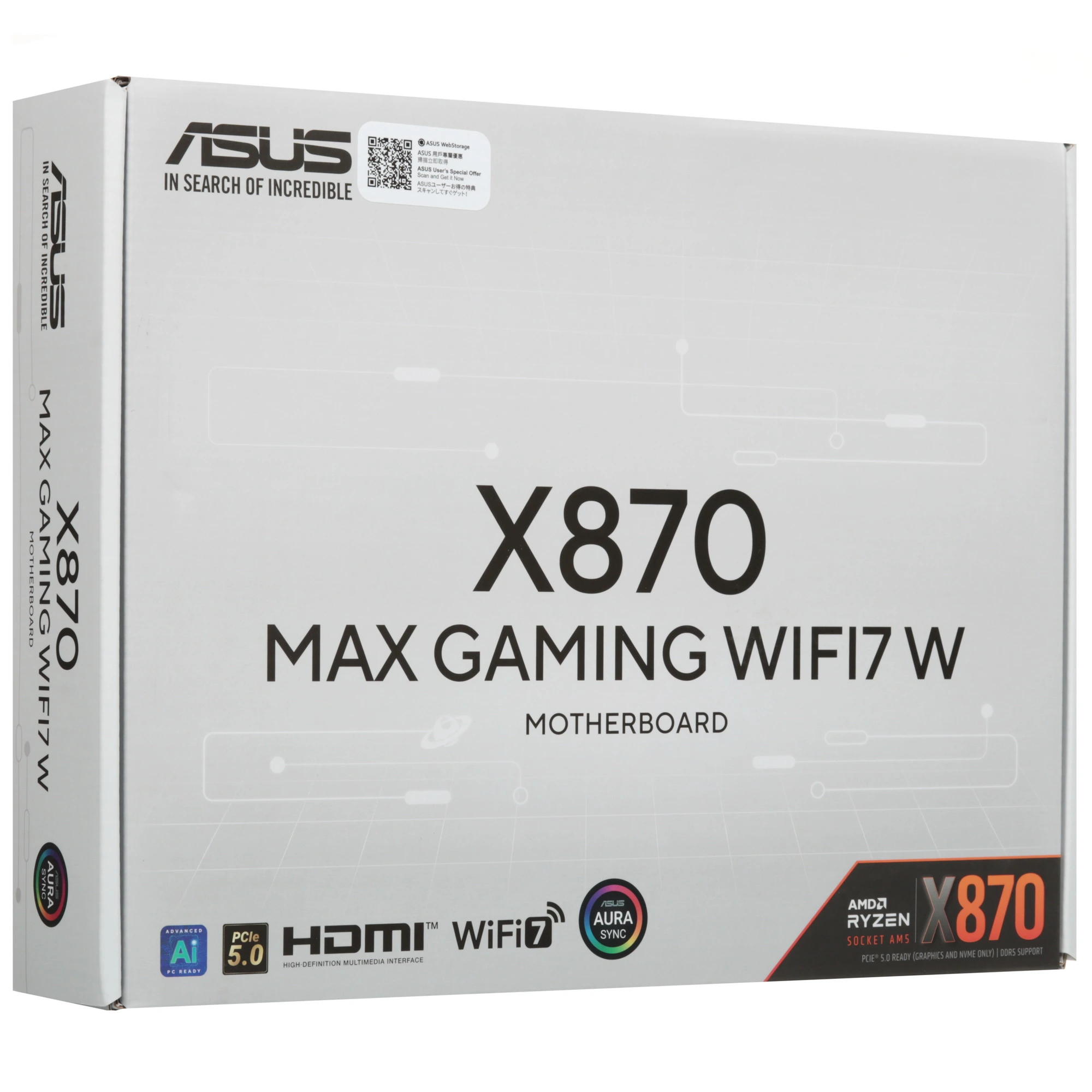Материнская плата ASUS X870 MAX GAMING WIFI7 W, AM5, AMD X870, 4xDDR5, 4xSATA, 3xM.2, 1xPCIe 5.0 x16, 2xPCIe 4.0 x16, 1xPCIe 3.0 x16, HDMI, 1x2.5Gb LAN, USB Type-C, 3x3.5 мм, 7.1, ATX, фото13