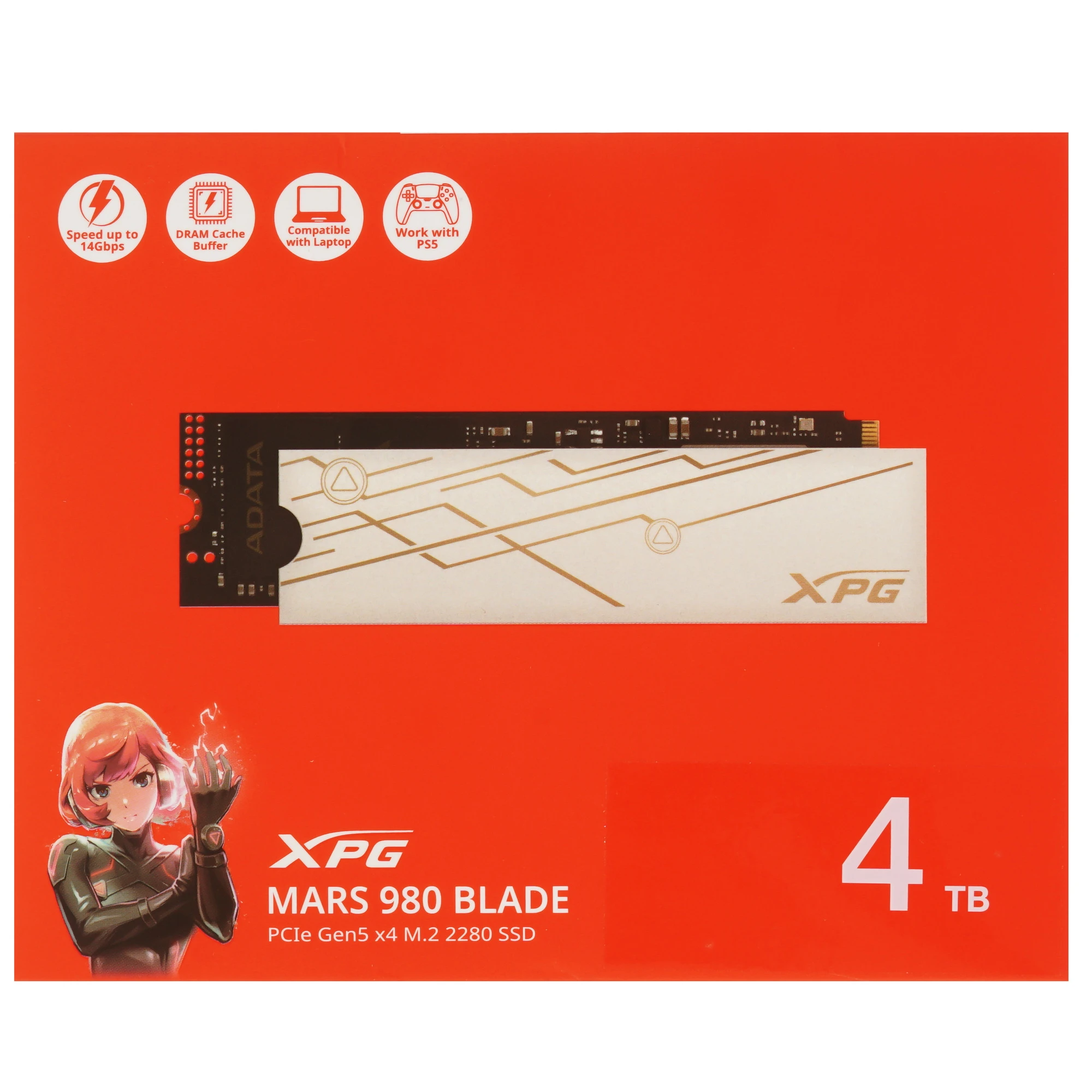 Накопитель SSD ADATA XPG MARS 980 BLADE, 4Tb, PCIe 5.0 x4, M.2 2280, NVMe, R/W 14000/13000 3D-NAND, фото9