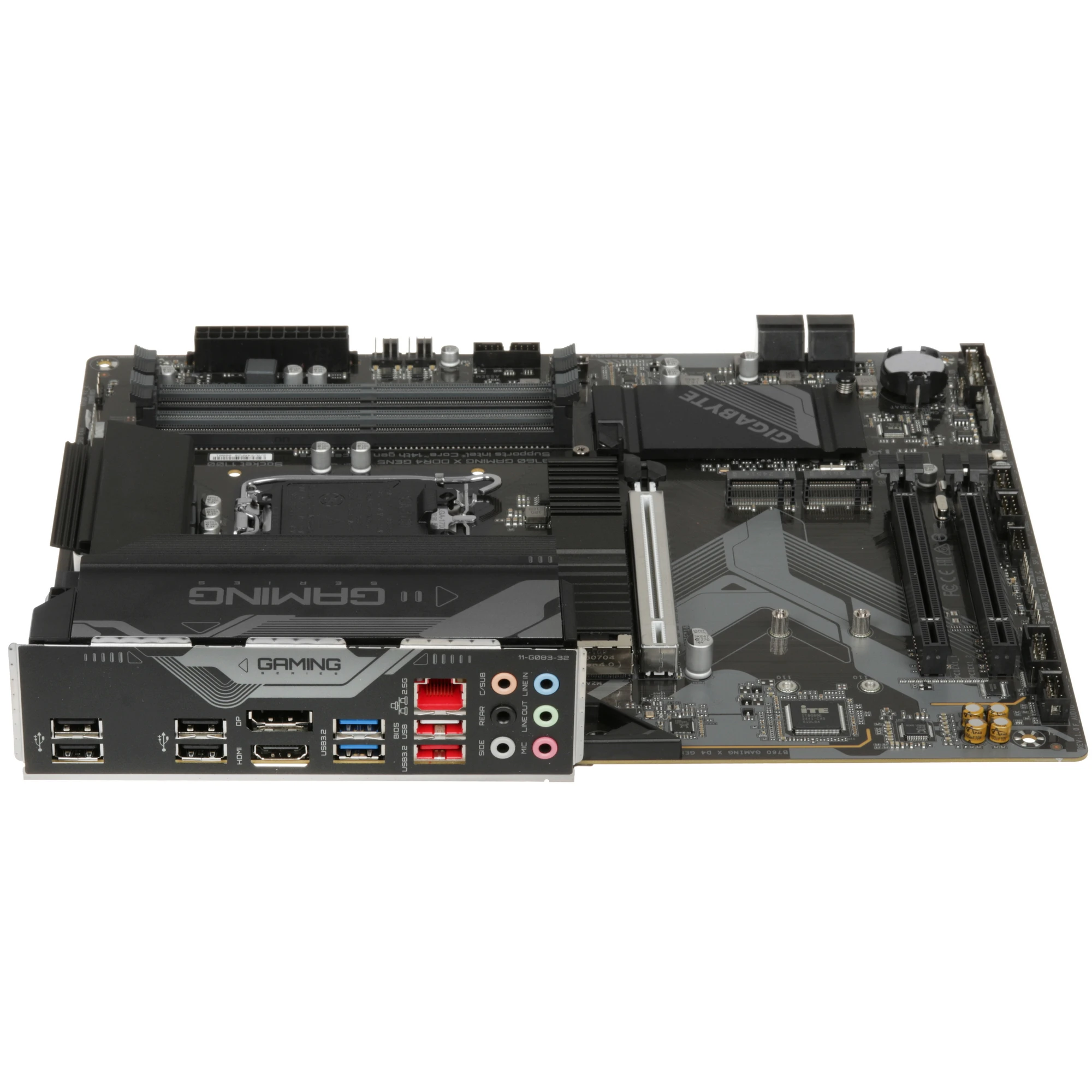Материнская плата Gigabyte B760 GAMING X D4 GEN5, LGA1700, Intel B760, 4xDDR4, 4xSATA, 3xM.2, 1xPCIe 5.0 x16, 2xPCIe 3.0 x1, 1xHDMI, 1xDP, 1x2.5Gb LAN, 1xUSB-A 10Gbps, 2xUSB-A 5Gbps, 5xUSB-A 2.0, 6x3.5 мм, 7.1, ATX, фото3