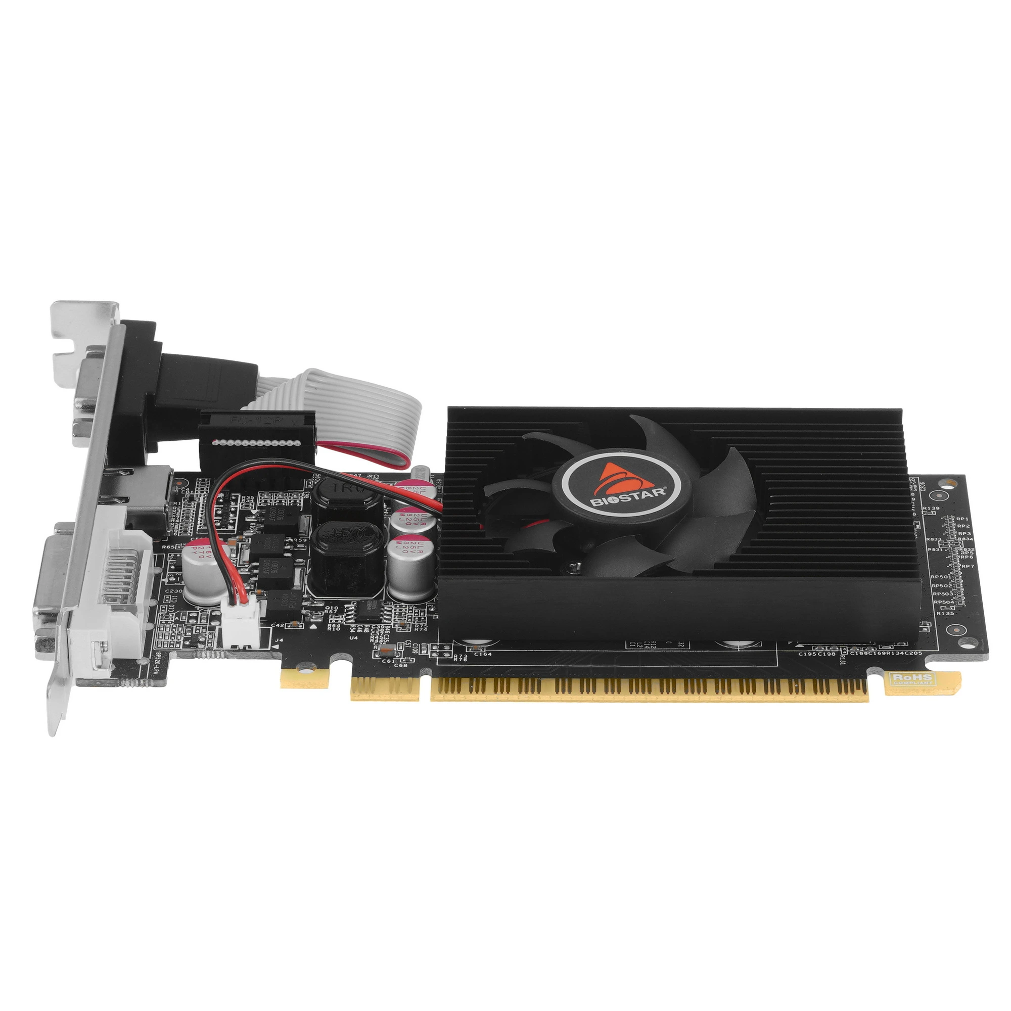 Видеокарта Biostar GeForce GT 610, 2 GB GDDR3, 64 bit, HDMI, DVI-D, VGA, GPU 810 MHz