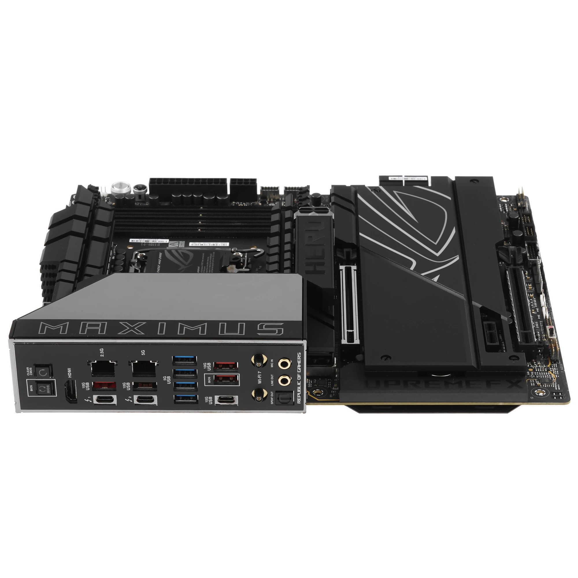 Материнская плата ASUS ROG MAXIMUS Z890 HERO, LGA 1851, Intel Z890, 4xDDR5, 4xSATA, 6xM.2, 1xPCIe 5.0 x16, 1xPCIe 4.0 x4, 1xPCIe x1, 1xHDMI, 2xUSB-C (видеовыход), 4xUSB-A 3.2 Gen 1, 4xUSB-A 3.2 Gen 2, 1xUSB-C 3.2 Gen 2, 2xUSB-C Thunderbolt 4, 2x 5Gb LAN, 2x3.5 мм, 7.1, ATX, фото13