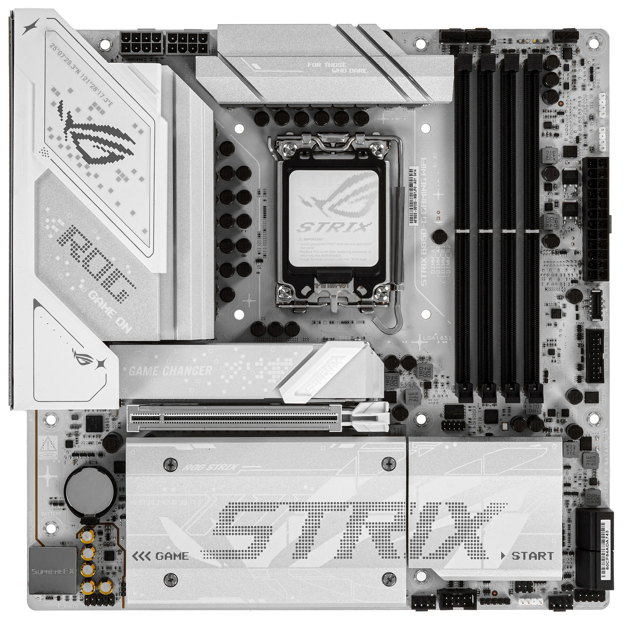 Материнская плата ASUS ROG STRIX B860-G GAMING WIFI, LGA1851, Intel B860, 4xDDR5, 4xSATA, 4xM.2, 1xPCIe 5.0 x16, DisplayPort, HDMI, USB Type-C, 1x2.5Gb LAN, Thunderbolt, 2x3.5 мм, 7.1, microATX
