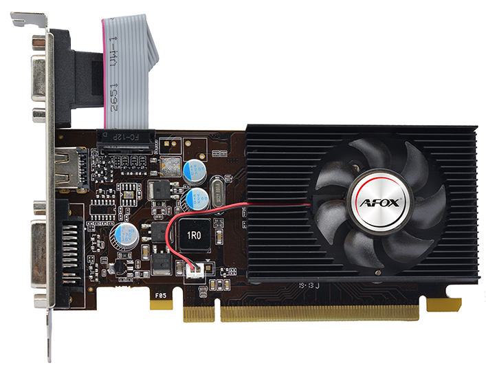 Видеокарта AFOX GeForce GT 210, 1 GB DDR3, 64 bit, HDMI, DVI-D, VGA, GPU 589 MHz