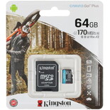 Карта памяти Kingston Canvas Go! Plus microSDXC 64 ГБ [SDCG3/64GB]