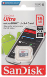Карта памяти SanDisk Ultra microSDHC 16 ГБ [SDSQUNS-016G-GN3MN]