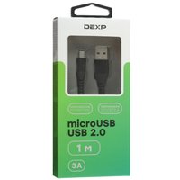 Кабель DEXP micro USB-B - USB Type-A черный 1 м