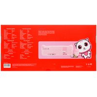 Клавиатура+мышь беспроводная   DEXP Pink Cats розовый