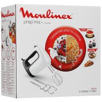 Миксер Moulinex HM460110 Prepmix+ [500 Вт, ручной, скоростей - 5, корпус - пластик, насадок - 4 шт, турборежим, белый, серый]